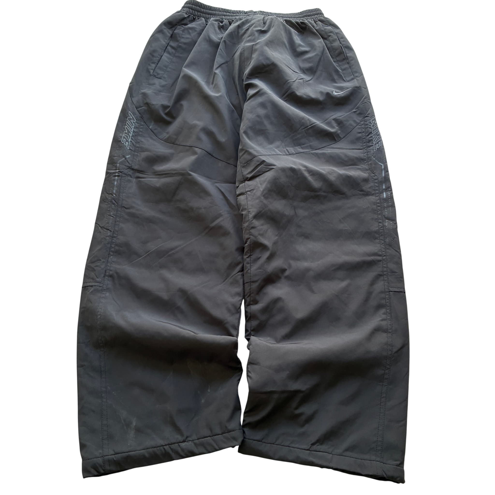 Vintage Nike Y2K Wide Leg Nylon Track Pants Black — photo 1 of 7