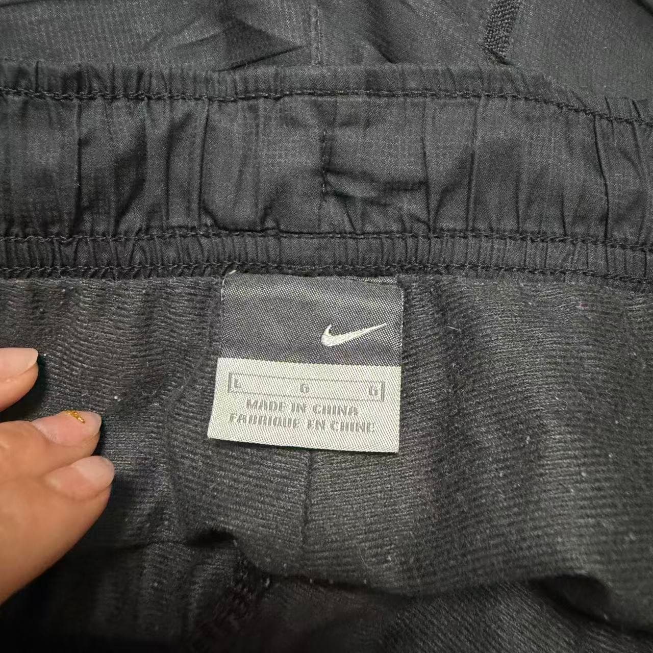 Vintage Nylon Track Pants Black Grey — photo 3 of 10