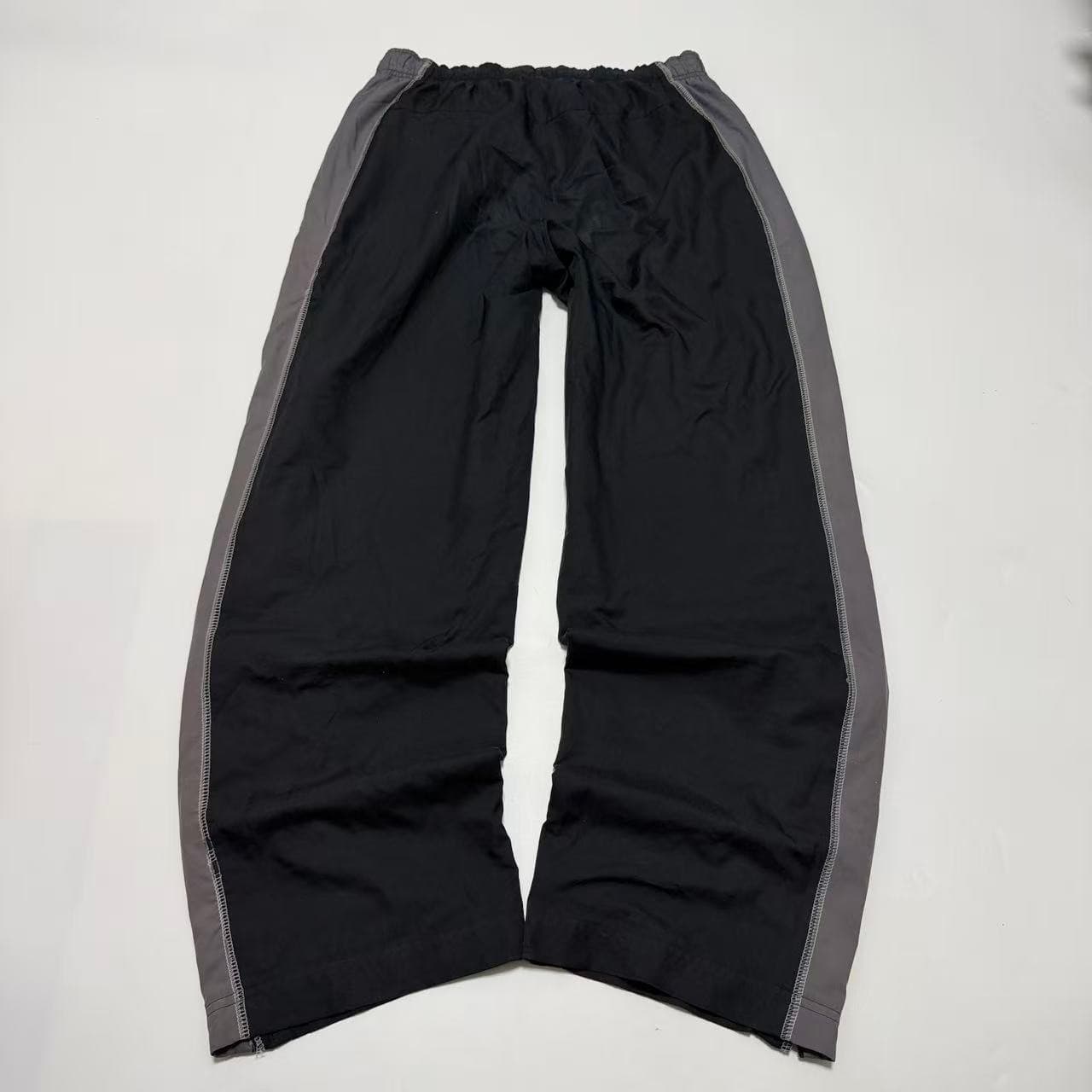 Vintage Nylon Track Pants Black Grey — photo 2 of 10
