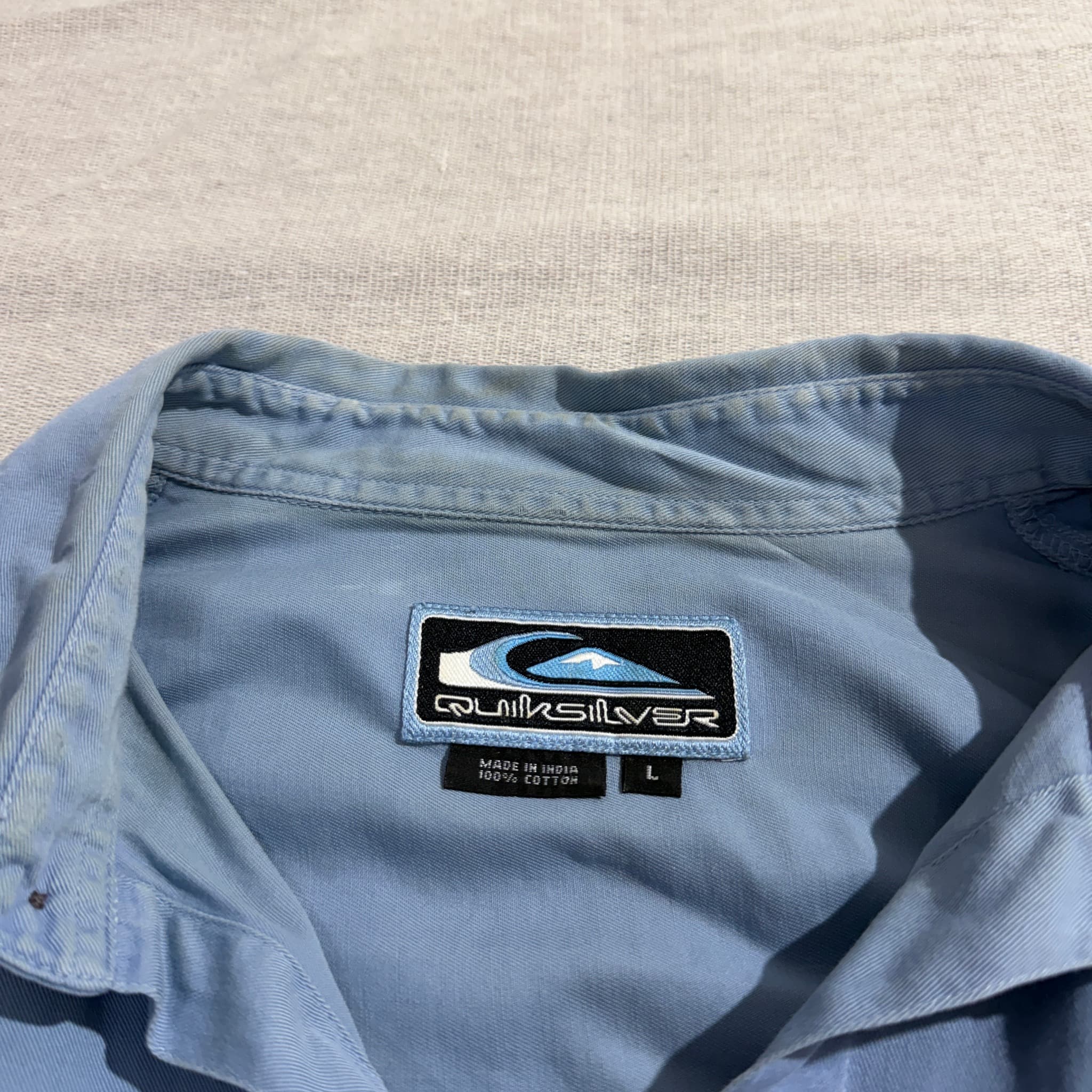 Vintage Quiksilver Light Blue Short Sleeve Button-Down Shirt — photo 3 of 6