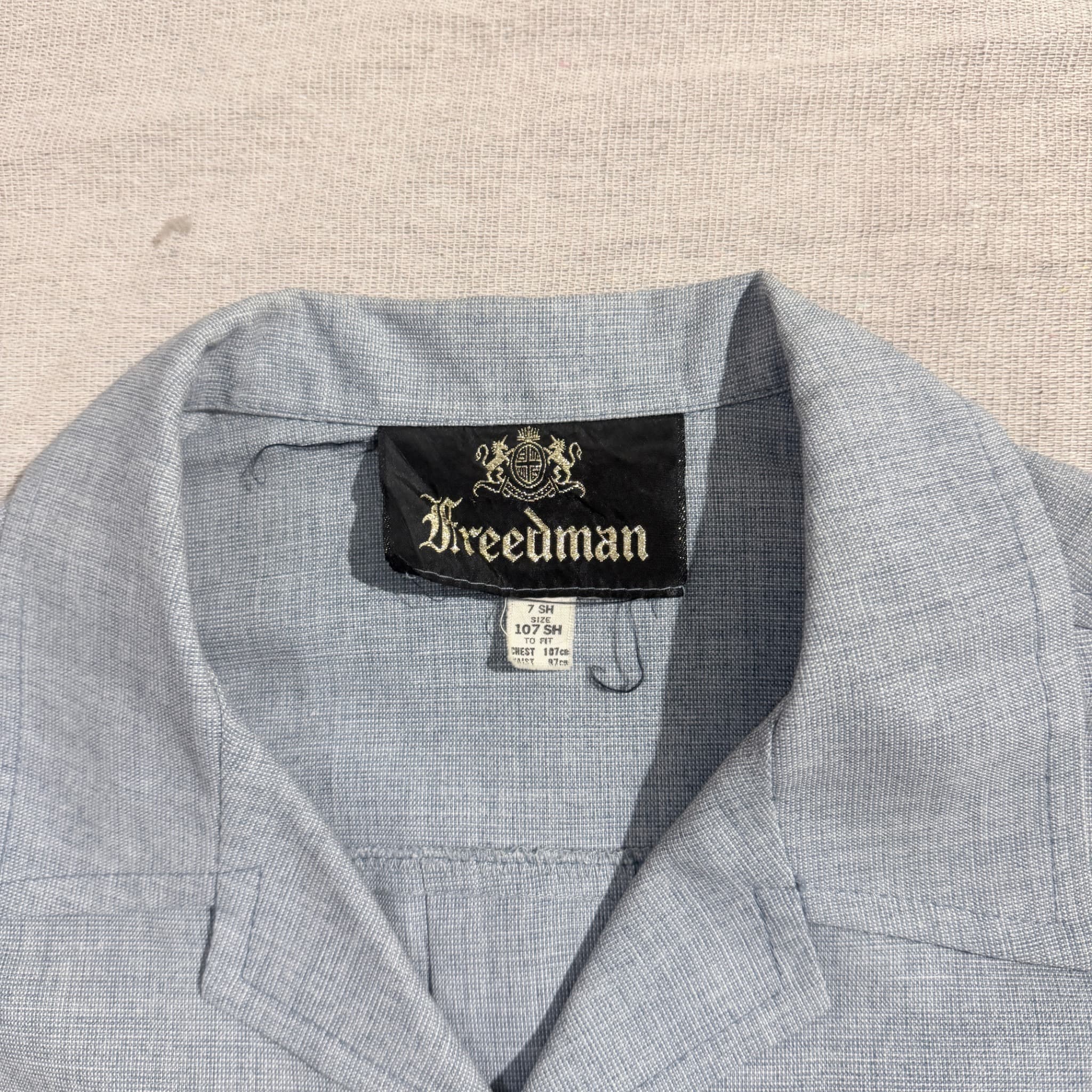 Vintage Short Sleeve Safari Shirt Grey Patterned Button Up — photo 4 of 9