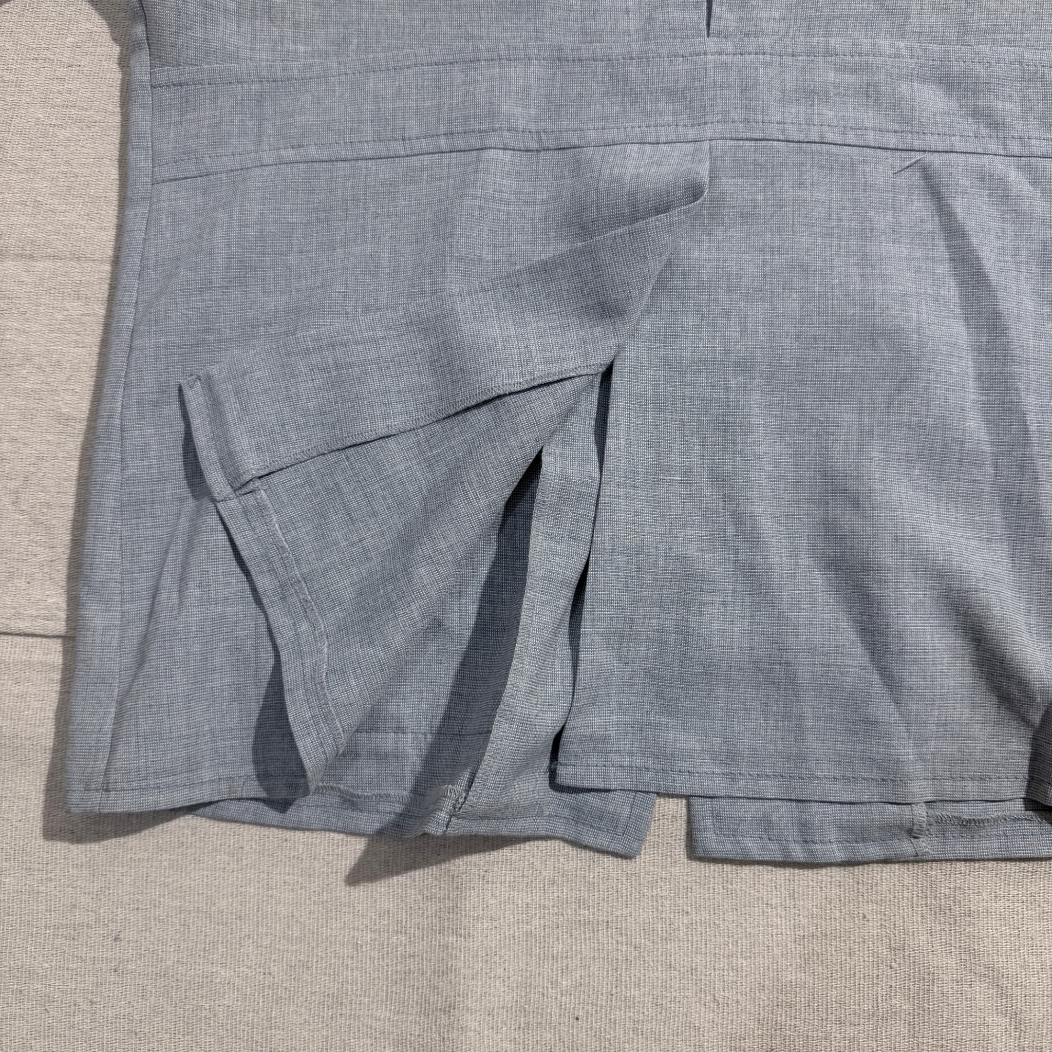 Vintage Short Sleeve Safari Shirt Grey Patterned Button Up — photo 8 of 9
