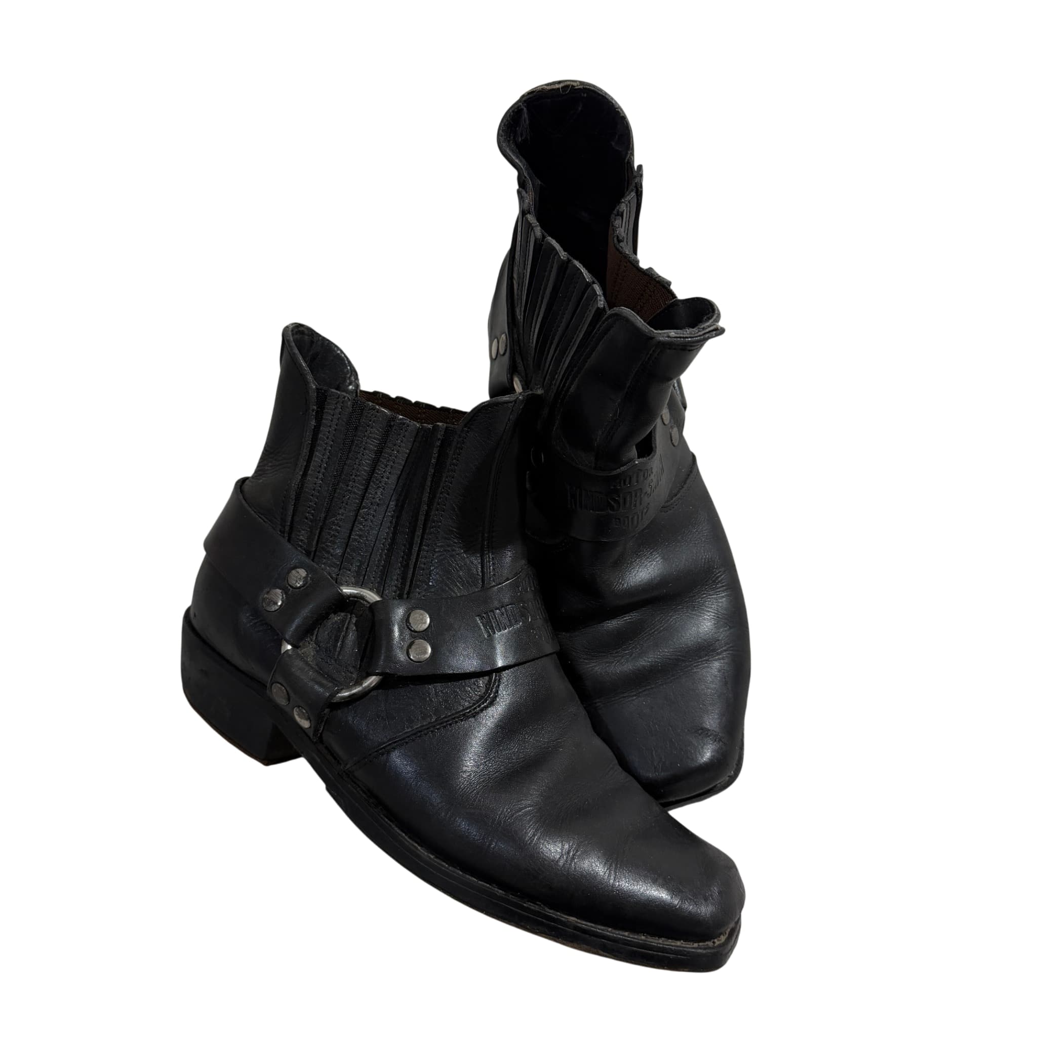 Windsor Smith Black Leather Harness Biker Boots — photo 1 of 10