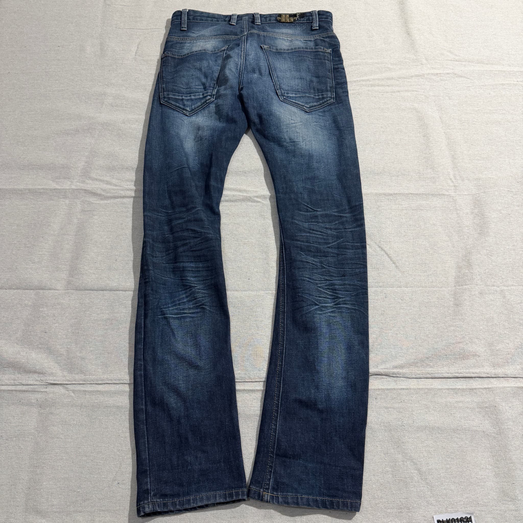 ZARA MAN Man Distressed Slim Fit Jeans Blue Studded Pocket Detail Size 38 — photo 7 of 9
