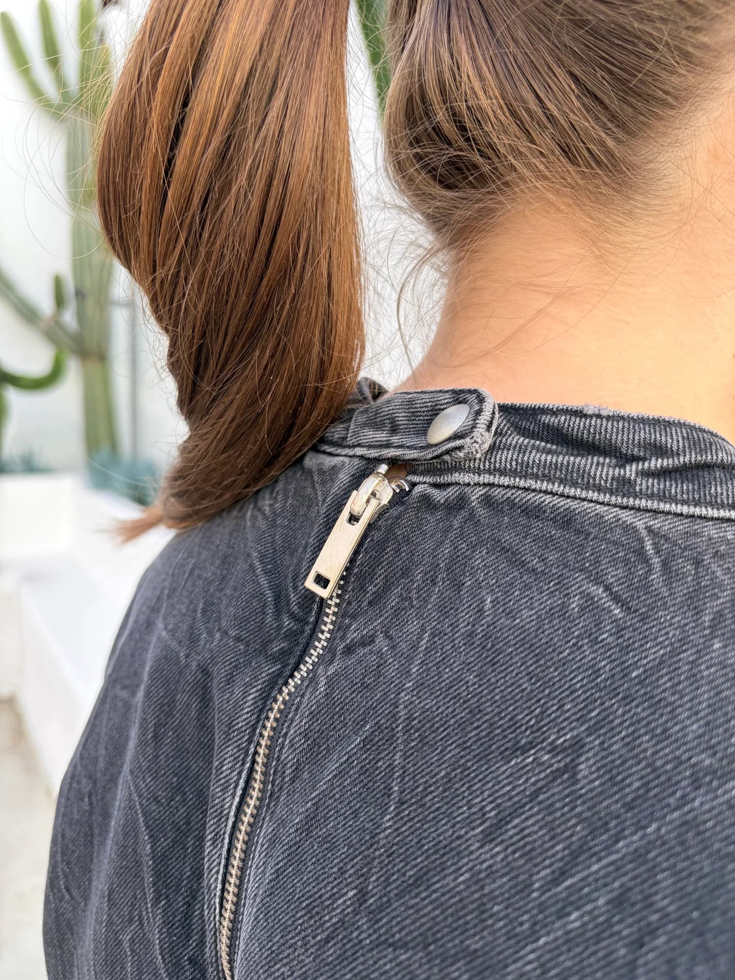Acid Wash Black Denim Sleeveless Mini Dress — photo 3 of 3