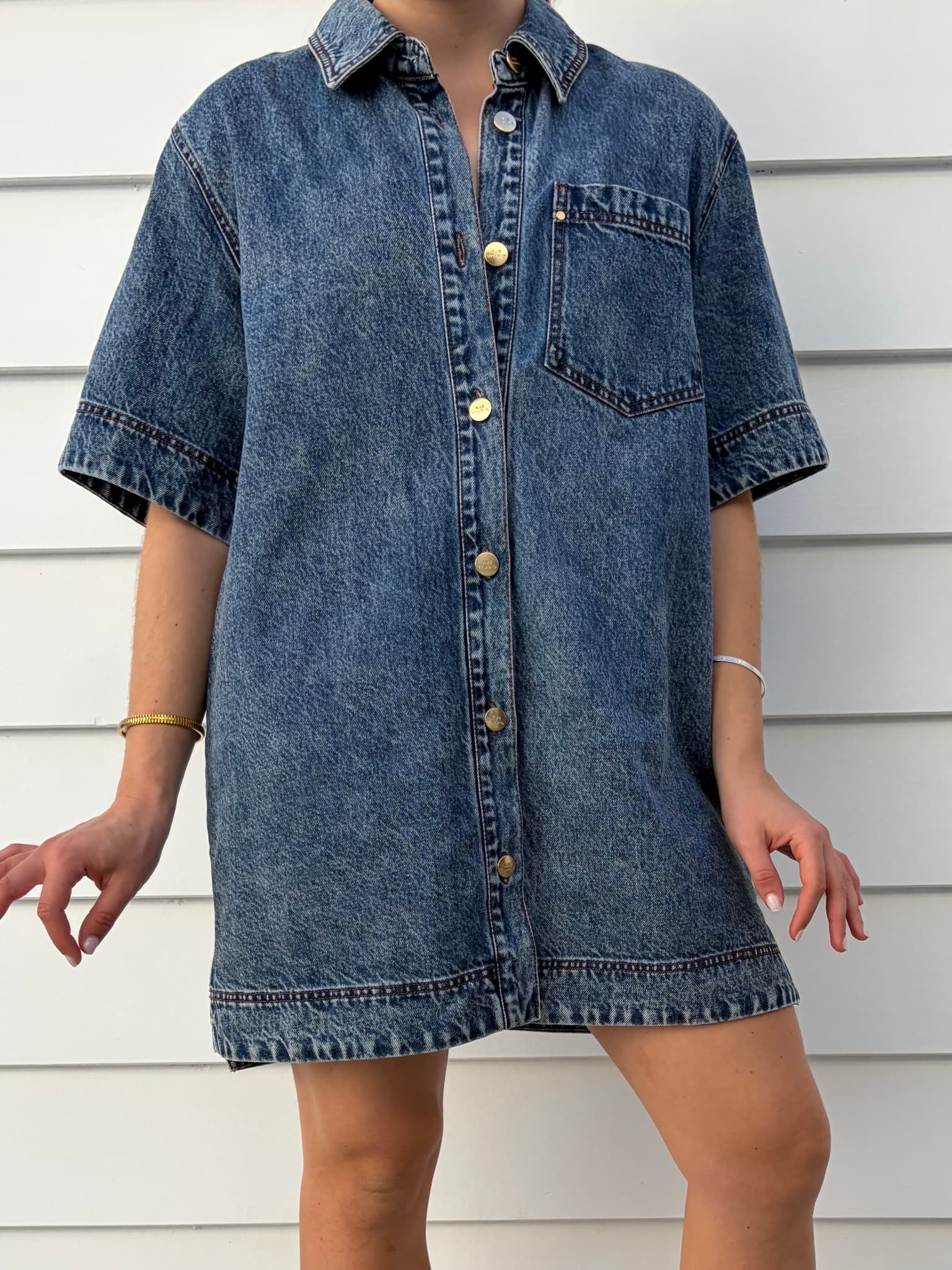 Aje Studio Junee Denim Shirt Dress — photo 3 of 6