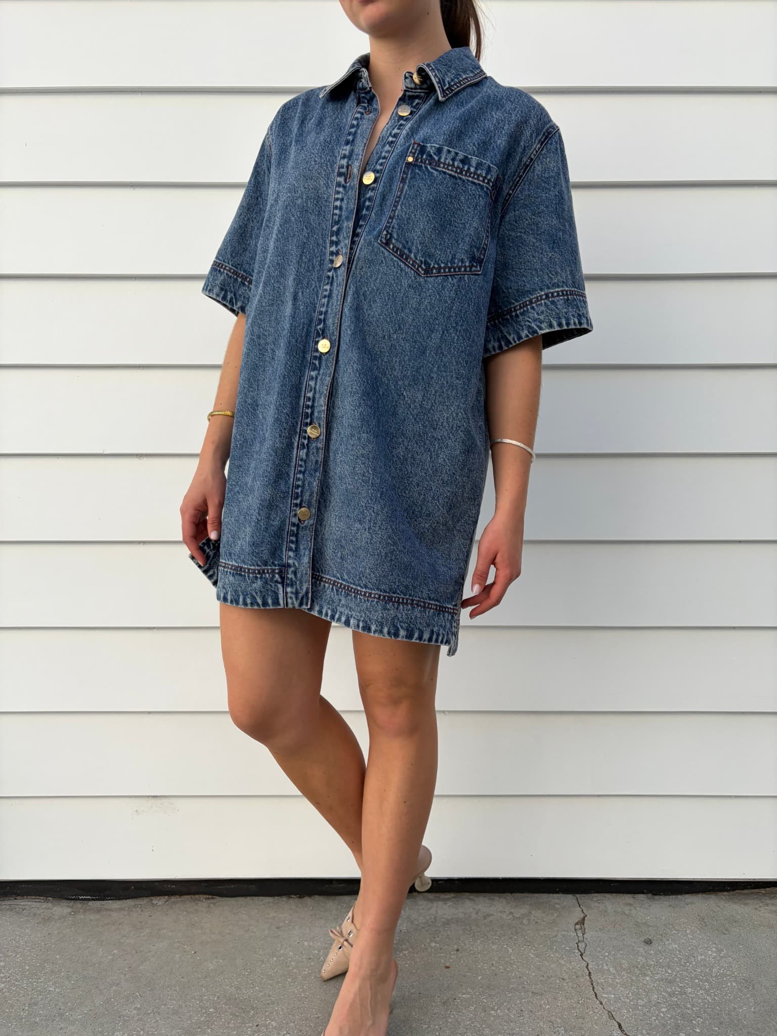 Aje Studio Junee Denim Shirt Dress — photo 1 of 6
