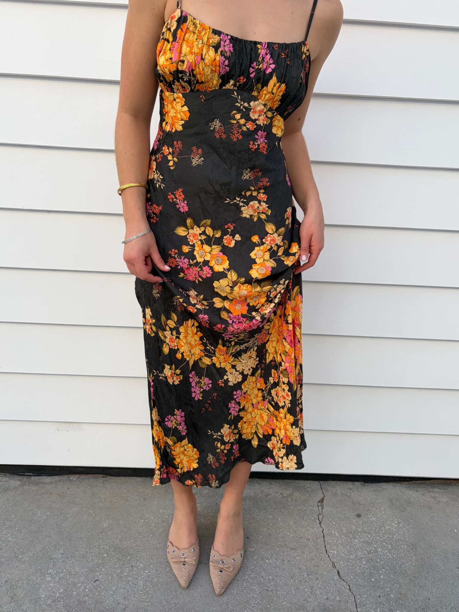 Auguste Dress Black Orange Floral — photo 1 of 3