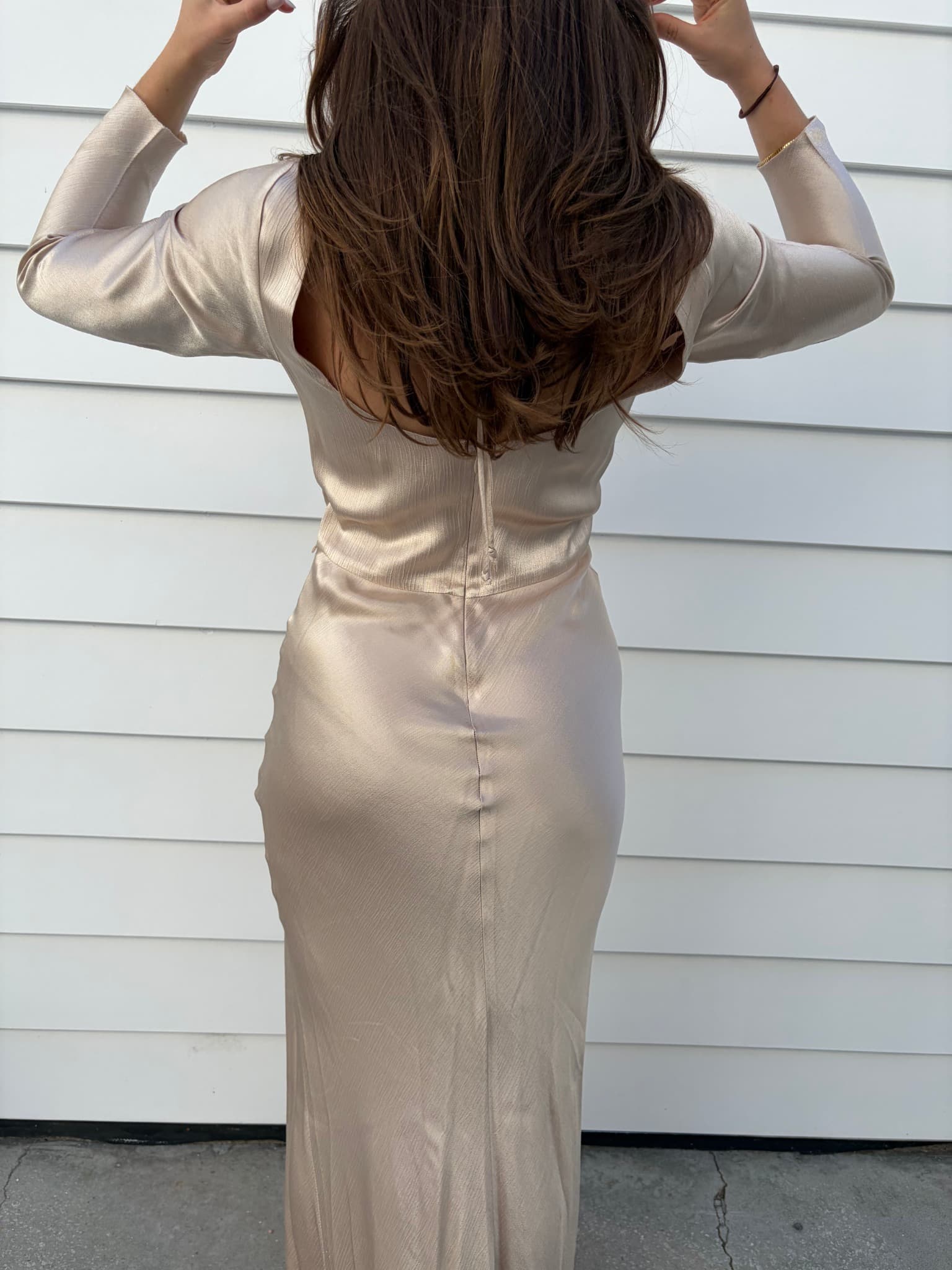 Bec and Bridge Champagne Satin Maxi Dress — photo 2 of 8