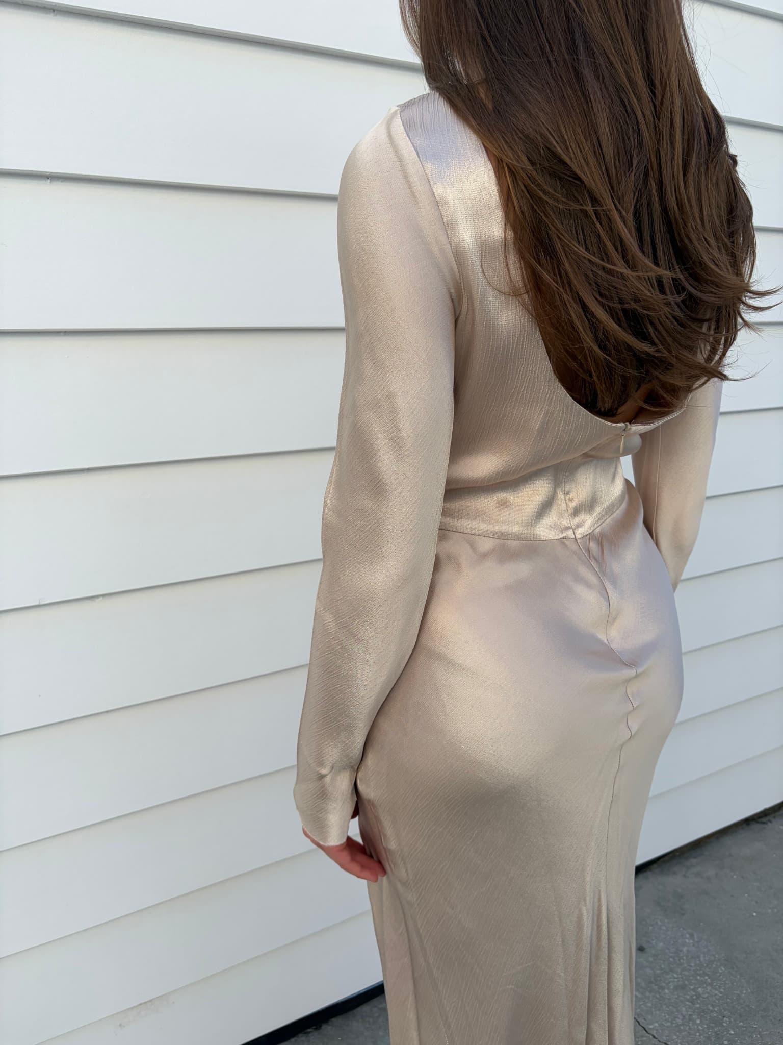 Bec and Bridge Champagne Satin Maxi Dress — photo 7 of 8