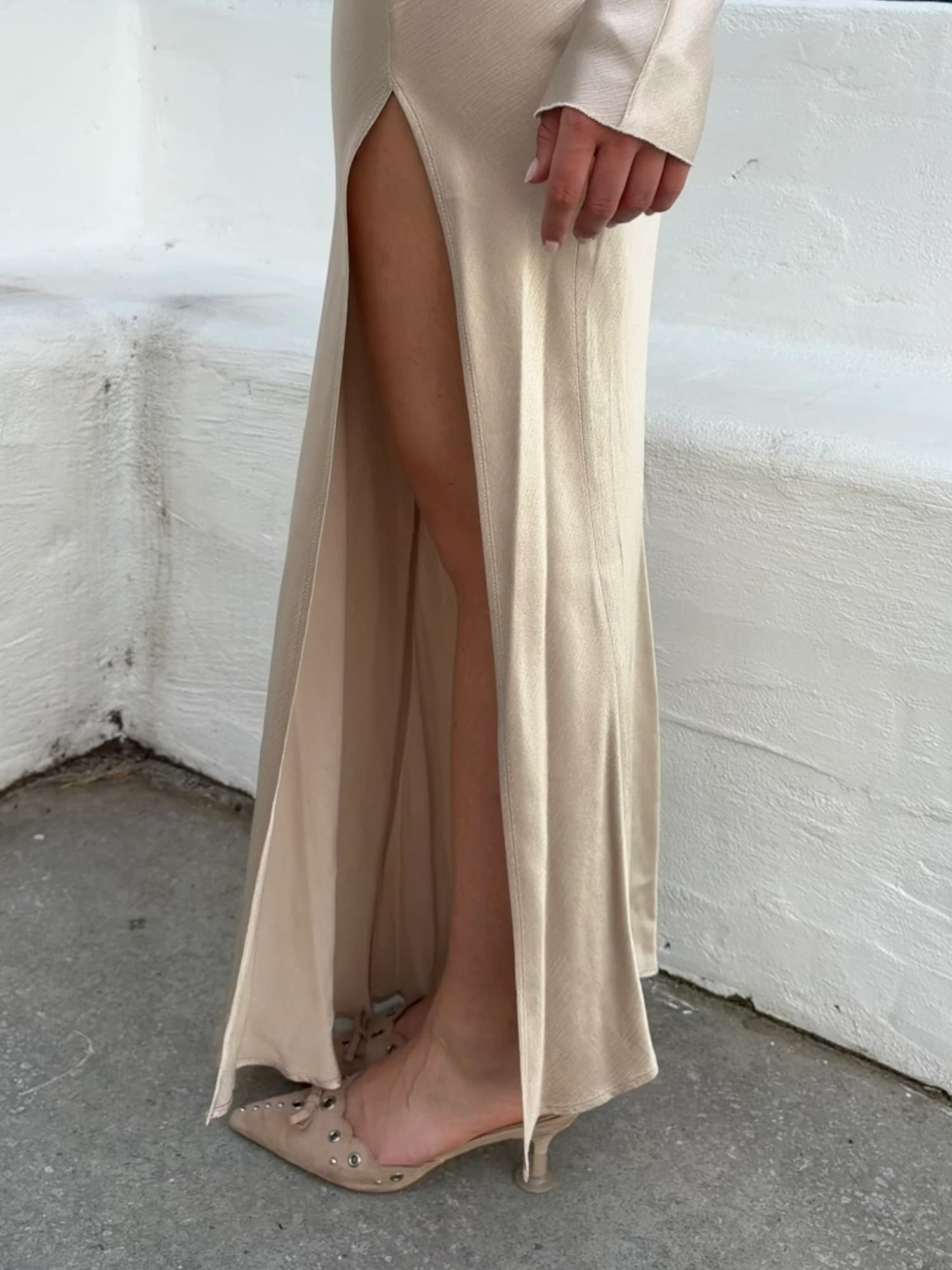 Bec and Bridge Champagne Satin Maxi Dress — photo 1 of 8