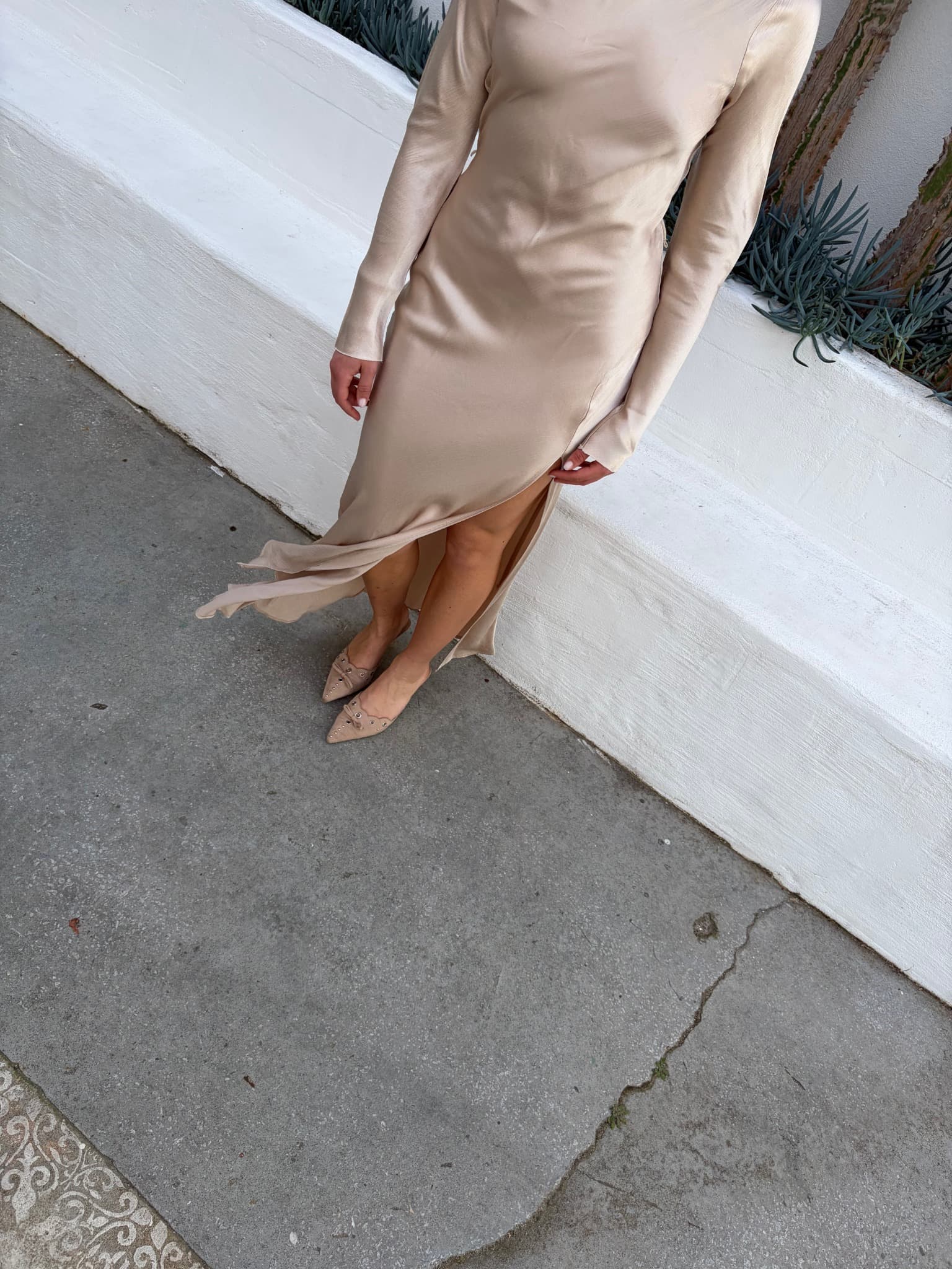 Bec and Bridge Champagne Satin Maxi Dress — photo 5 of 8