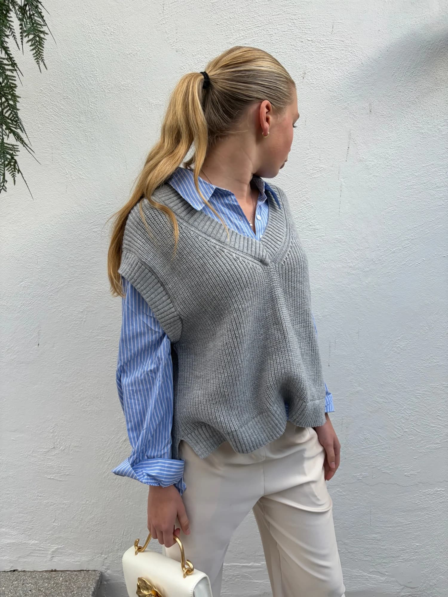 Decjuba Georgina Spliced Shirt in Grey — photo 1 of 3