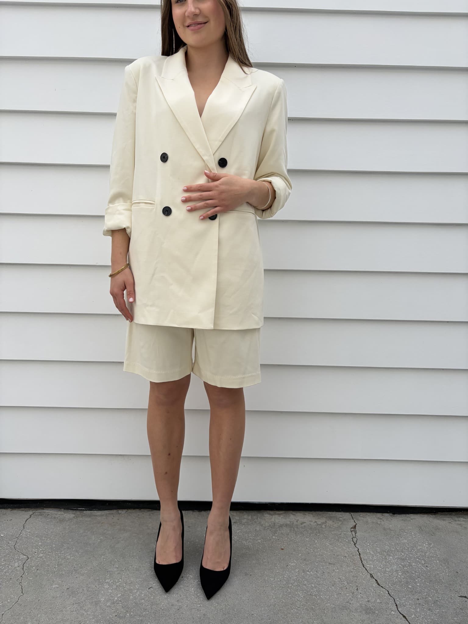 Dissh Cream Blazer And Jort Shorts Set — photo 1 of 6