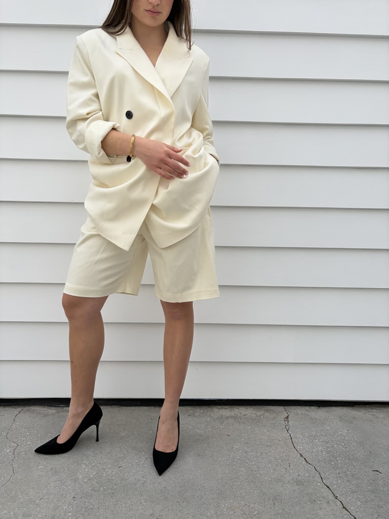 Dissh Cream Blazer And Jort Shorts Set — photo 4 of 6
