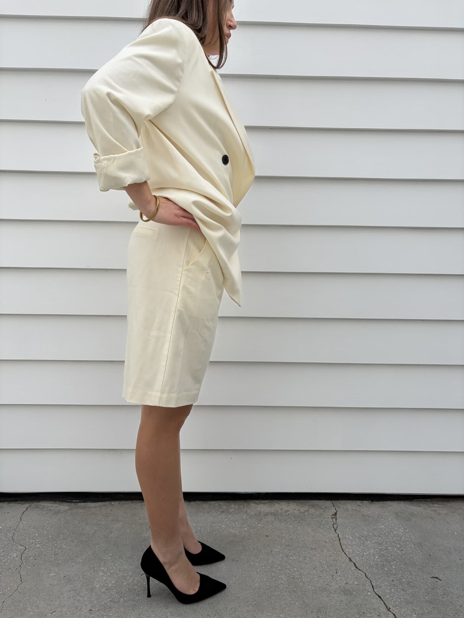 Dissh Cream Blazer And Jort Shorts Set — photo 5 of 6