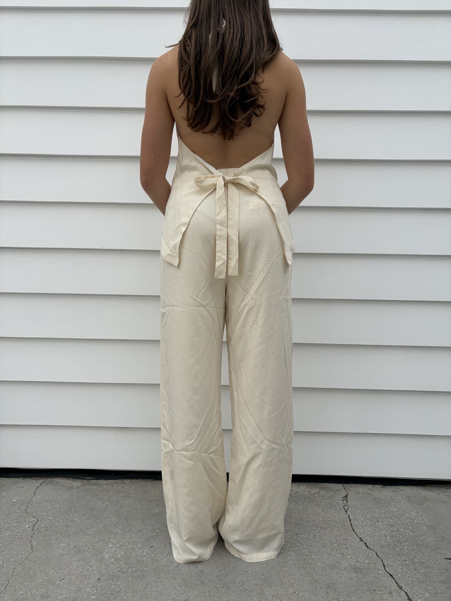 Dissh Cream Halter Vest and Wide-Leg Trouser Set — photo 1 of 5