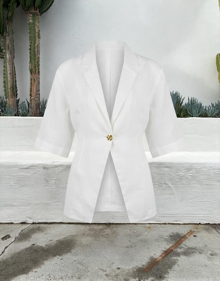 Dissh White Linen Resort Shirt — photo 5 of 6