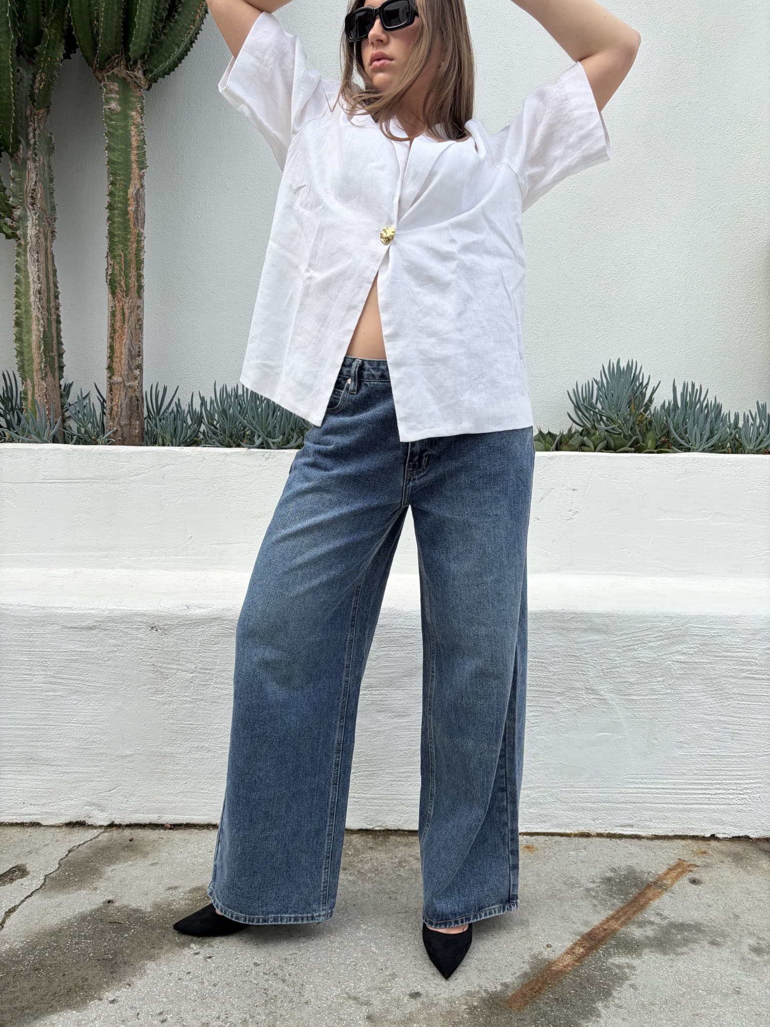 Dissh White Linen Resort Shirt — photo 2 of 6