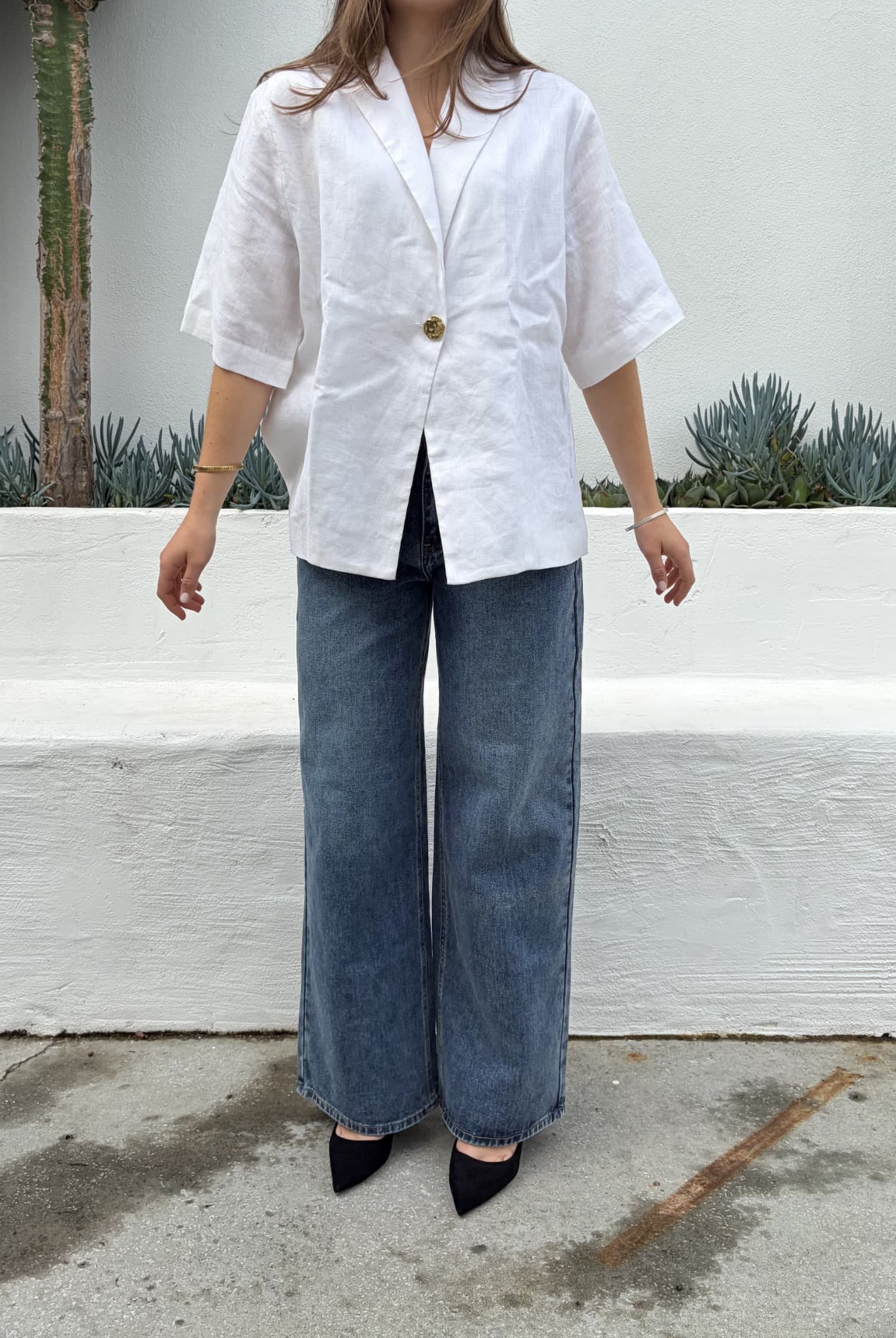 Dissh White Linen Resort Shirt — photo 3 of 6