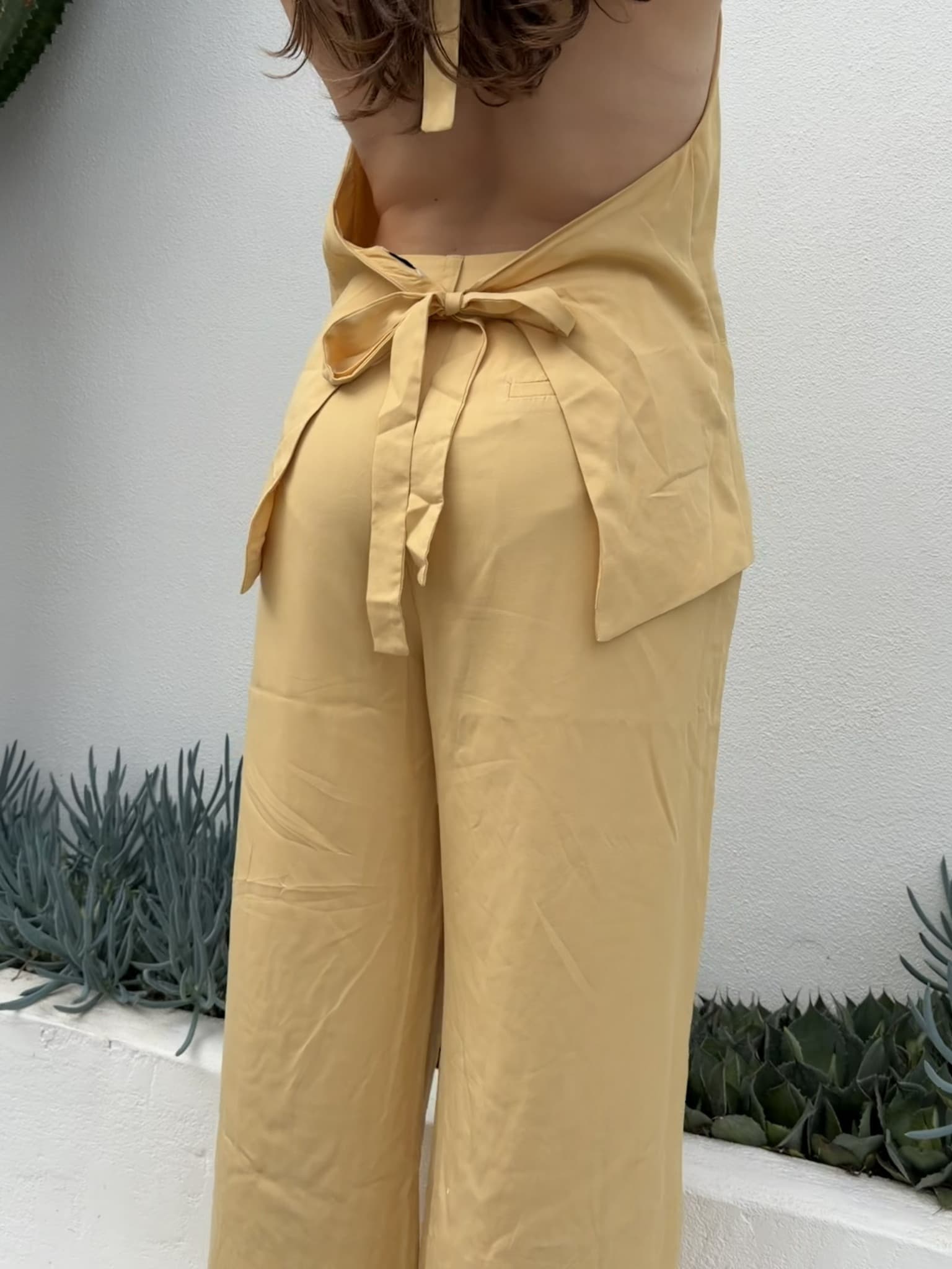 Dissh Yellow Linen-Blend Vest and Wide-Leg Trouser Set — photo 4 of 5