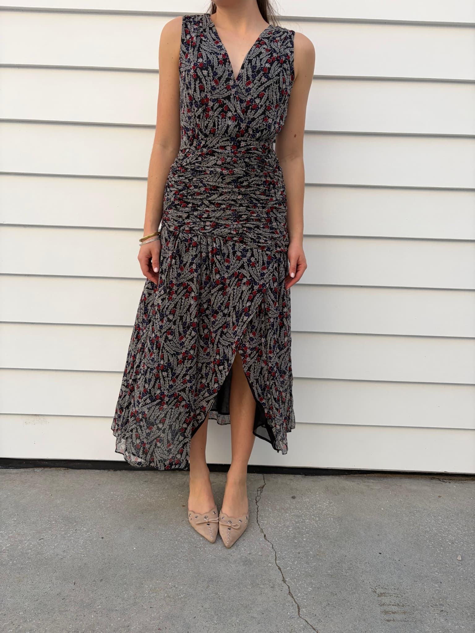 Floral Ruched Midi Dress — photo 1 of 5