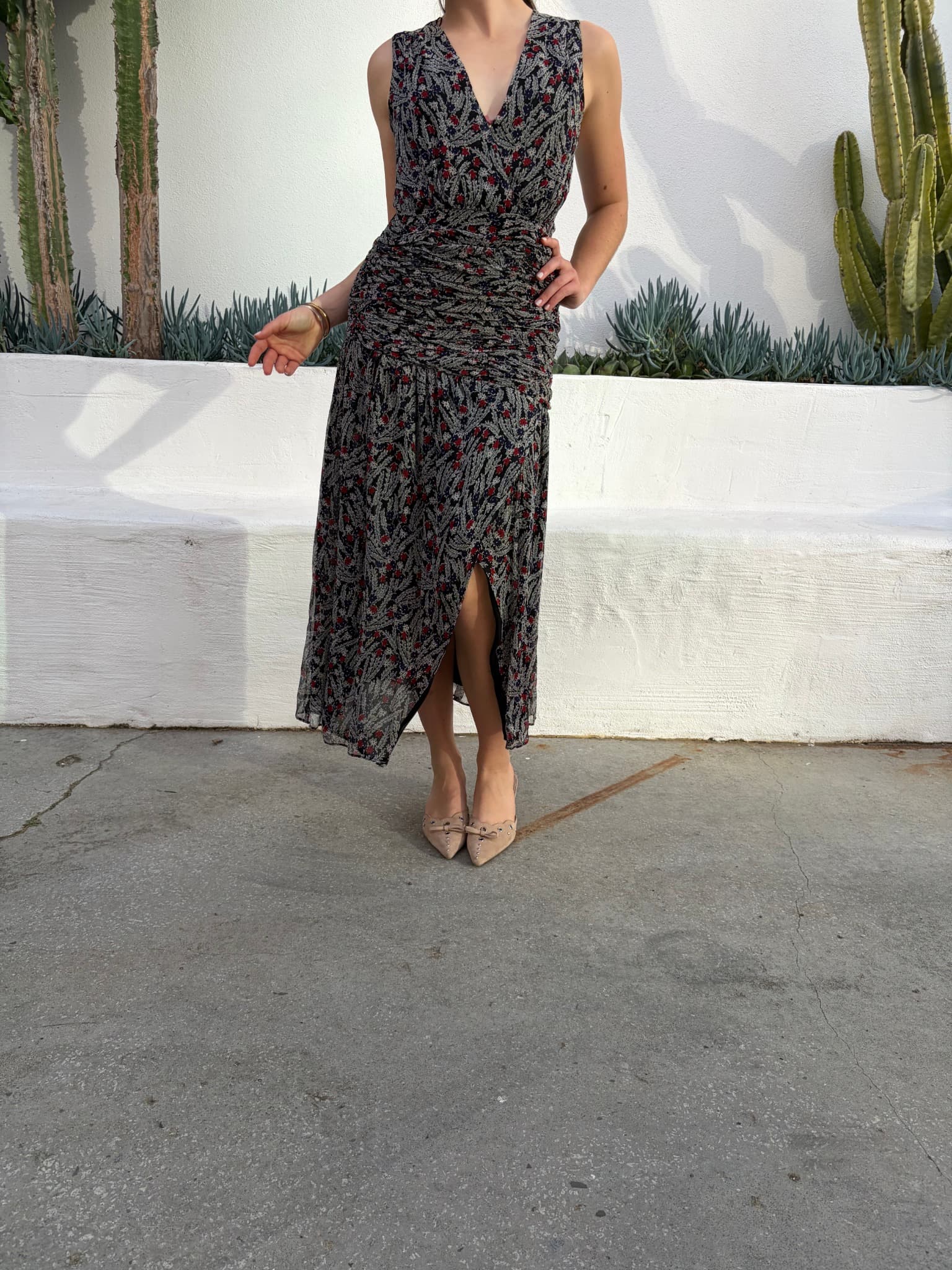 Floral Ruched Midi Dress — photo 4 of 5