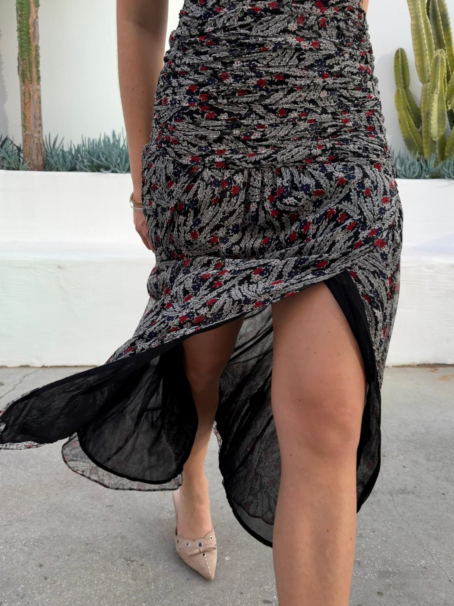 Floral Ruched Midi Dress — photo 5 of 5
