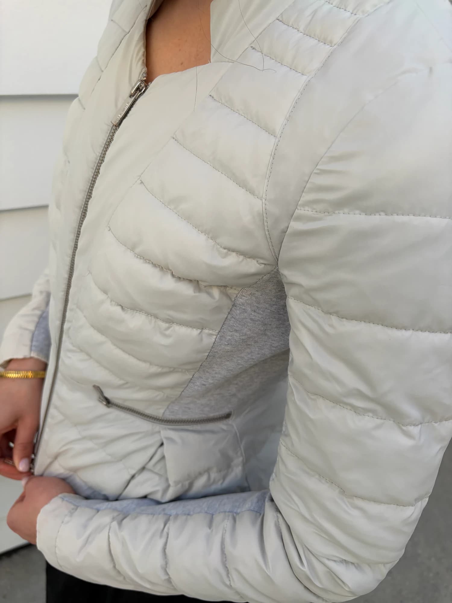 Karen Millen Quilted Peplum Down Jacket Grey — photo 2 of 4