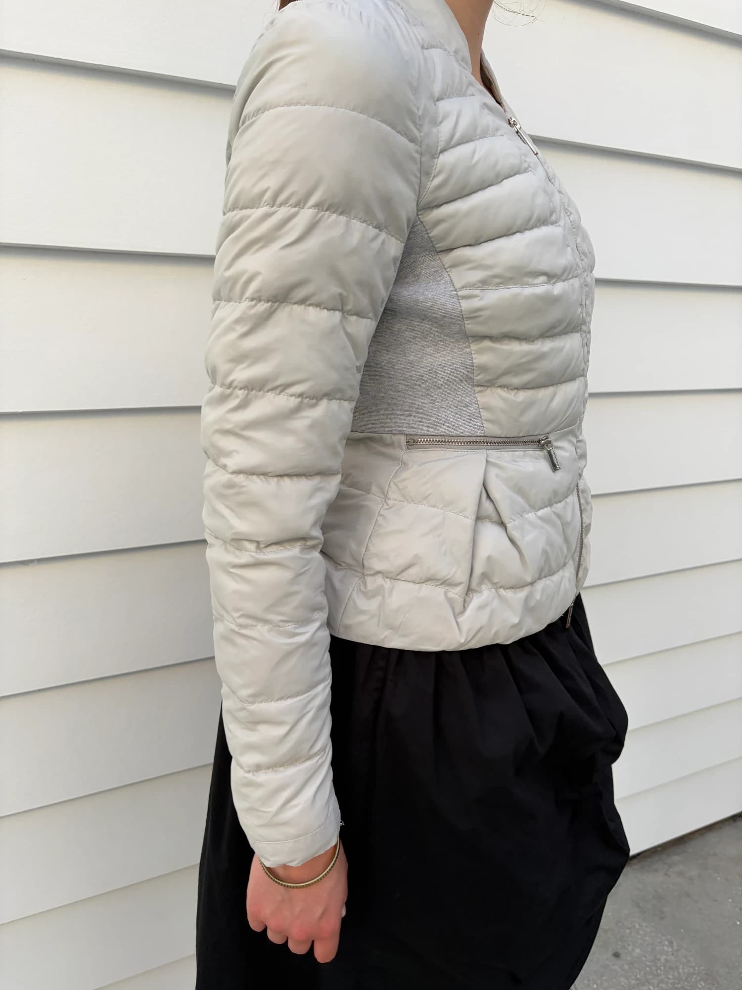Karen Millen Quilted Peplum Down Jacket Grey — photo 4 of 4