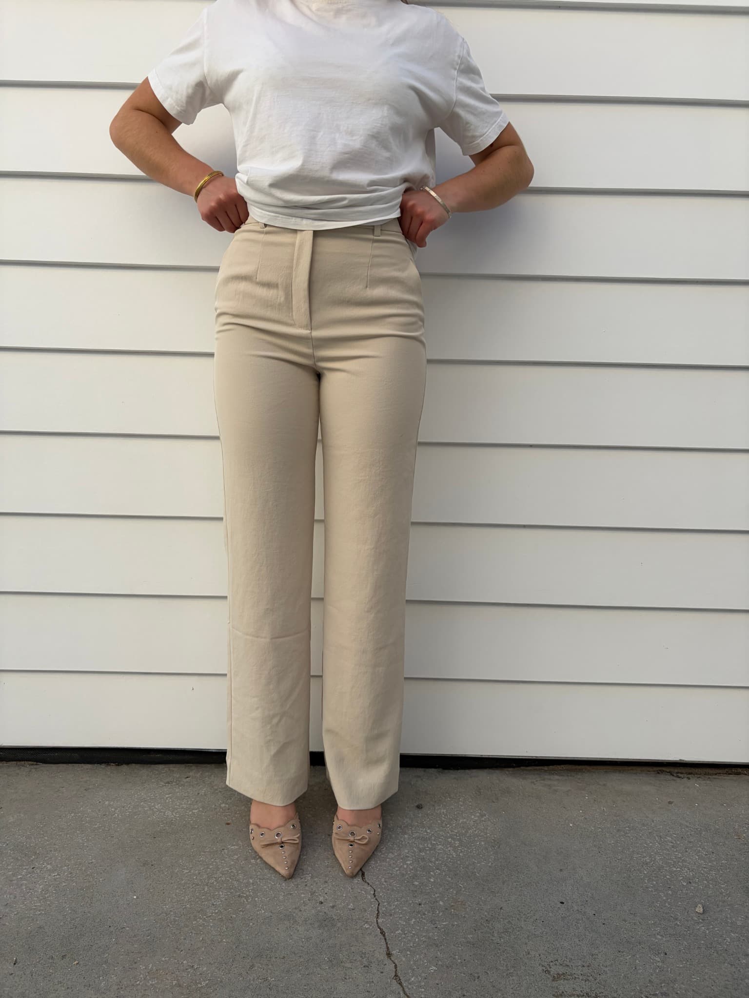 Kookai Almond Milk Straight Leg Trousers — photo 1 of 4