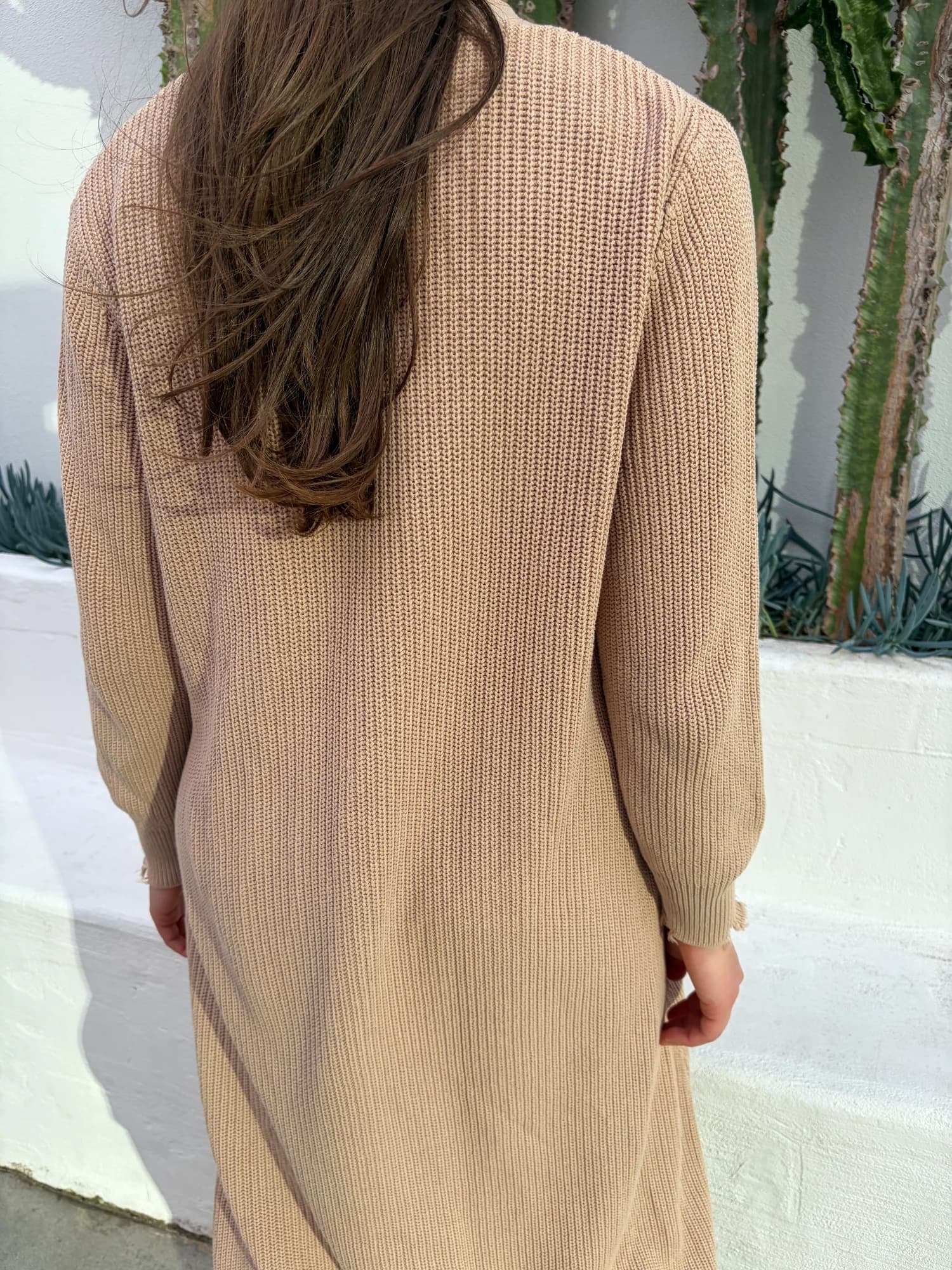 Long Beige Knit Cardigan — photo 5 of 5