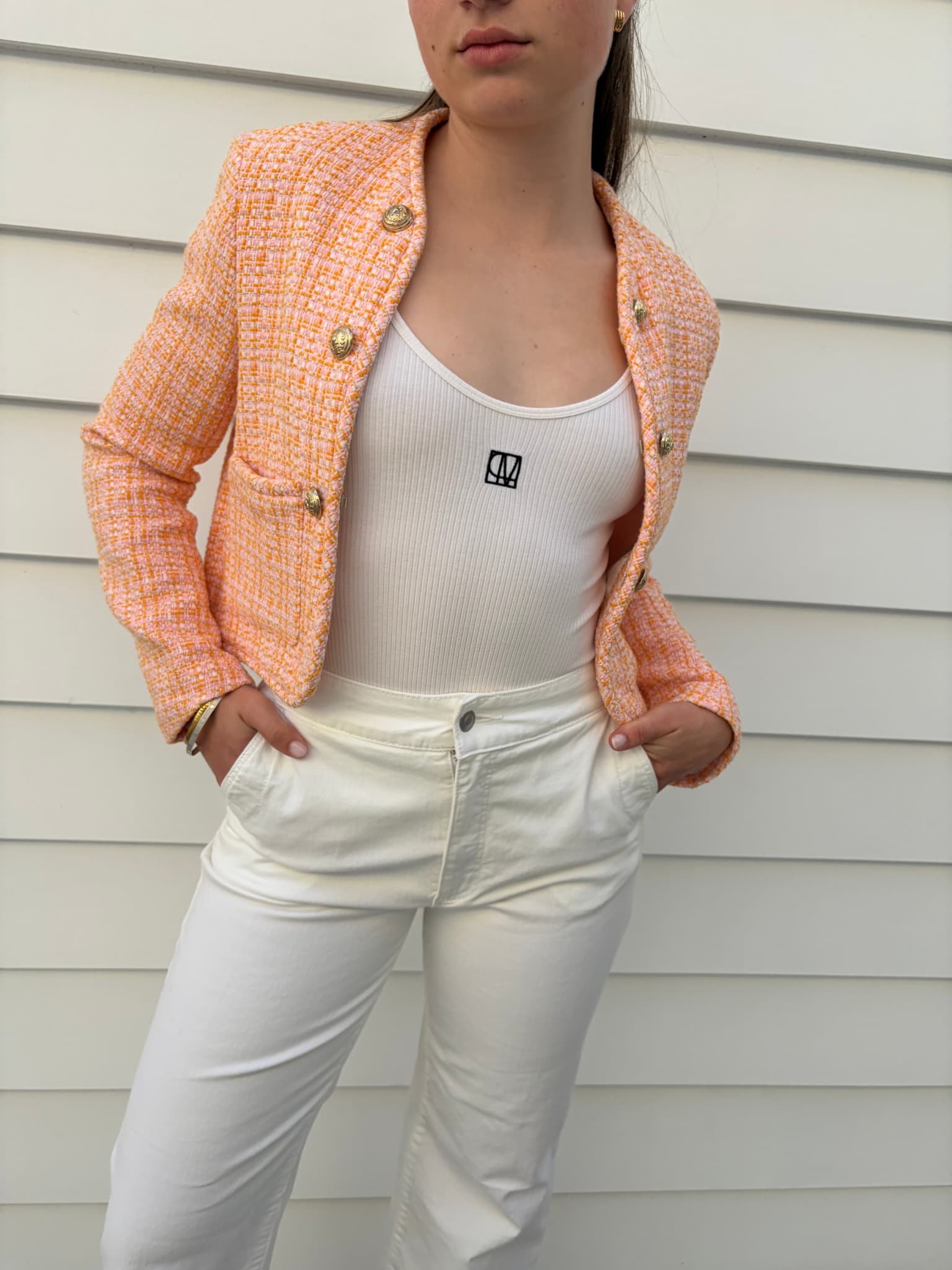 Maje Ribbed Tank Bodysuit White — photo 1 of 4