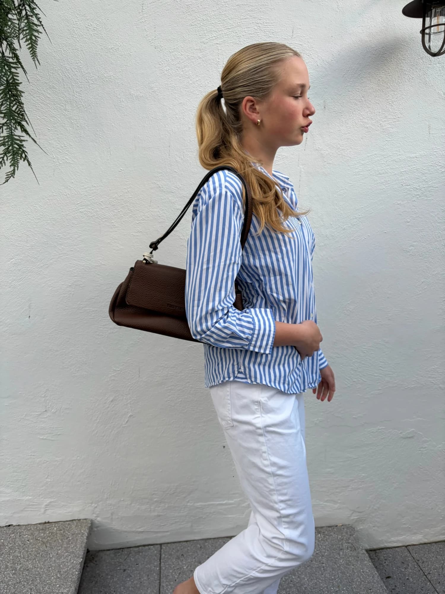 Maxmara Blue and White Striped Button-Down Shirt — photo 2 of 3