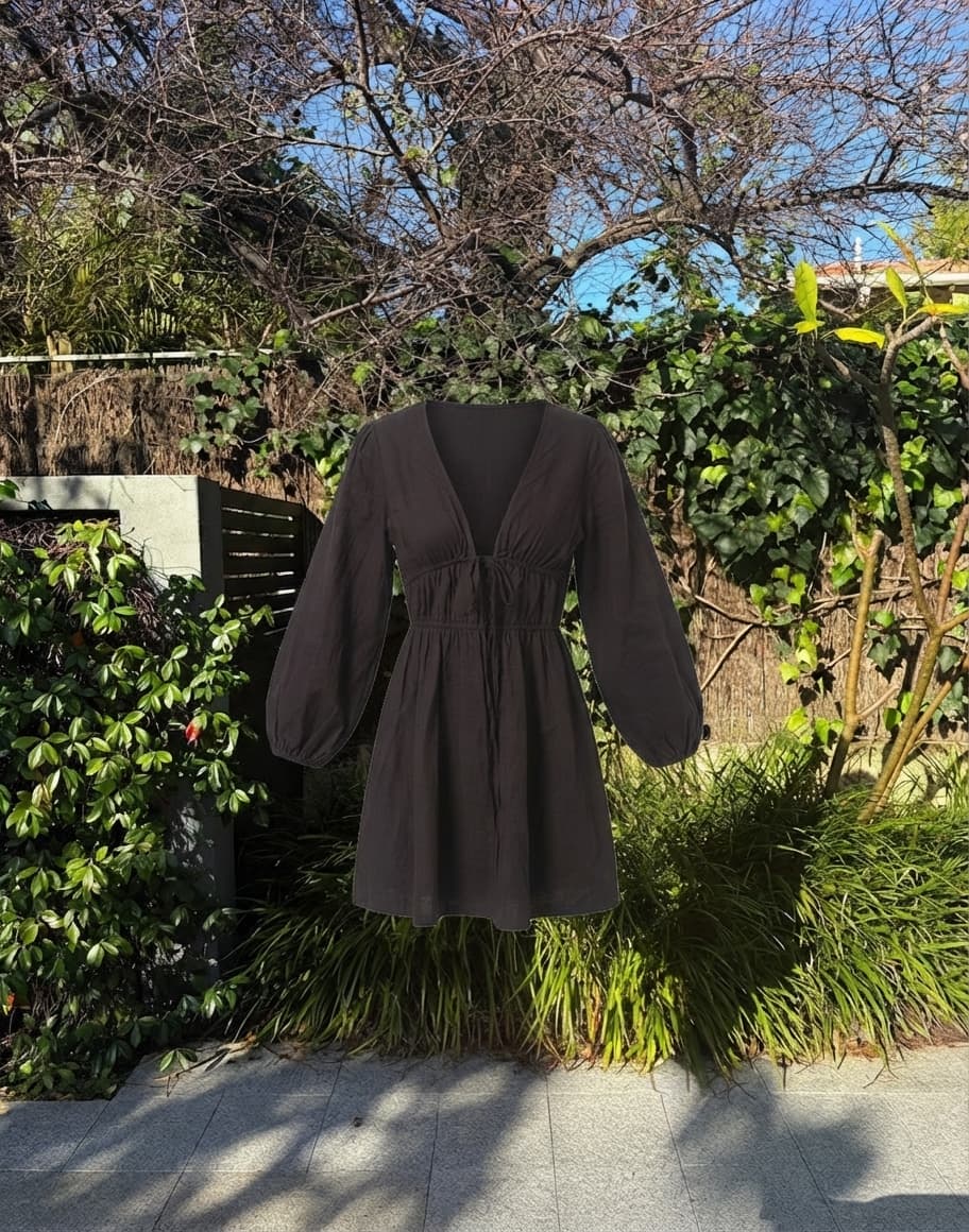 Pasduchas black linen dress — photo 2 of 4