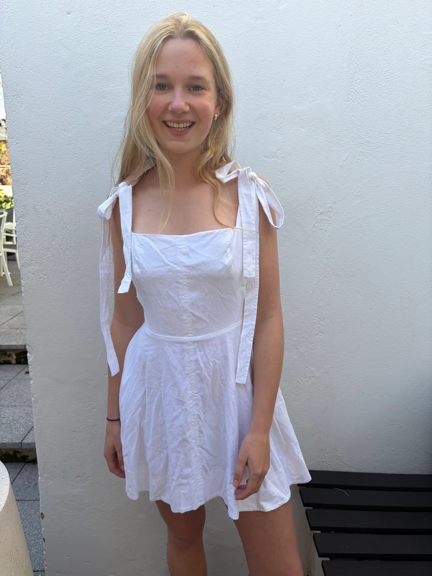 Pasduchas white linen mini dress — photo 3 of 4