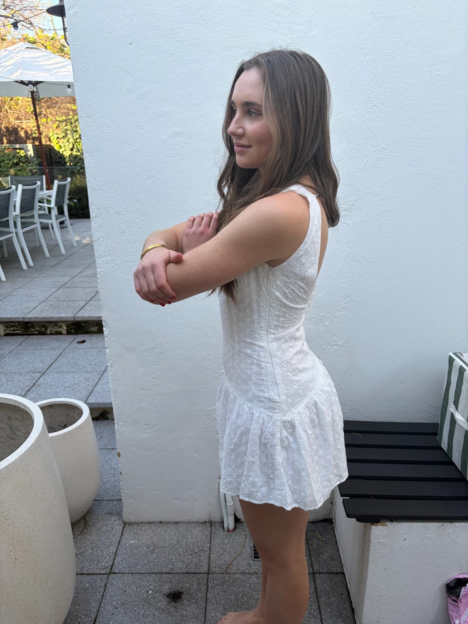 Peppermayo White Drop Waist Mini Dress — photo 4 of 4
