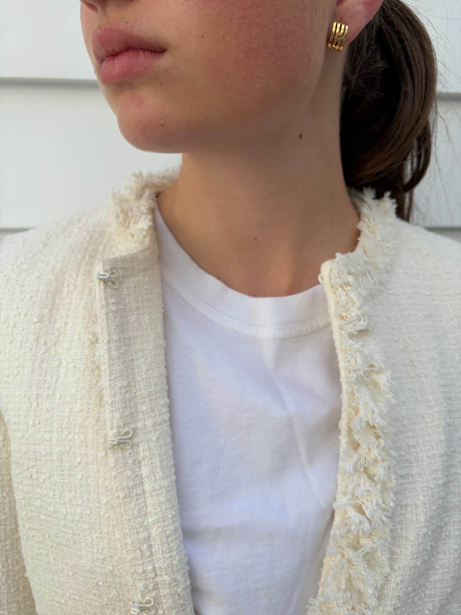 Perri Cutten Cream Tweed Fringe Jacket — photo 3 of 4