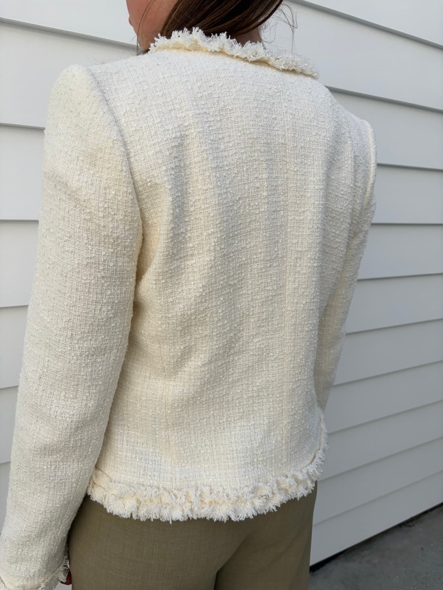 Perri Cutten Cream Tweed Fringe Jacket — photo 4 of 4