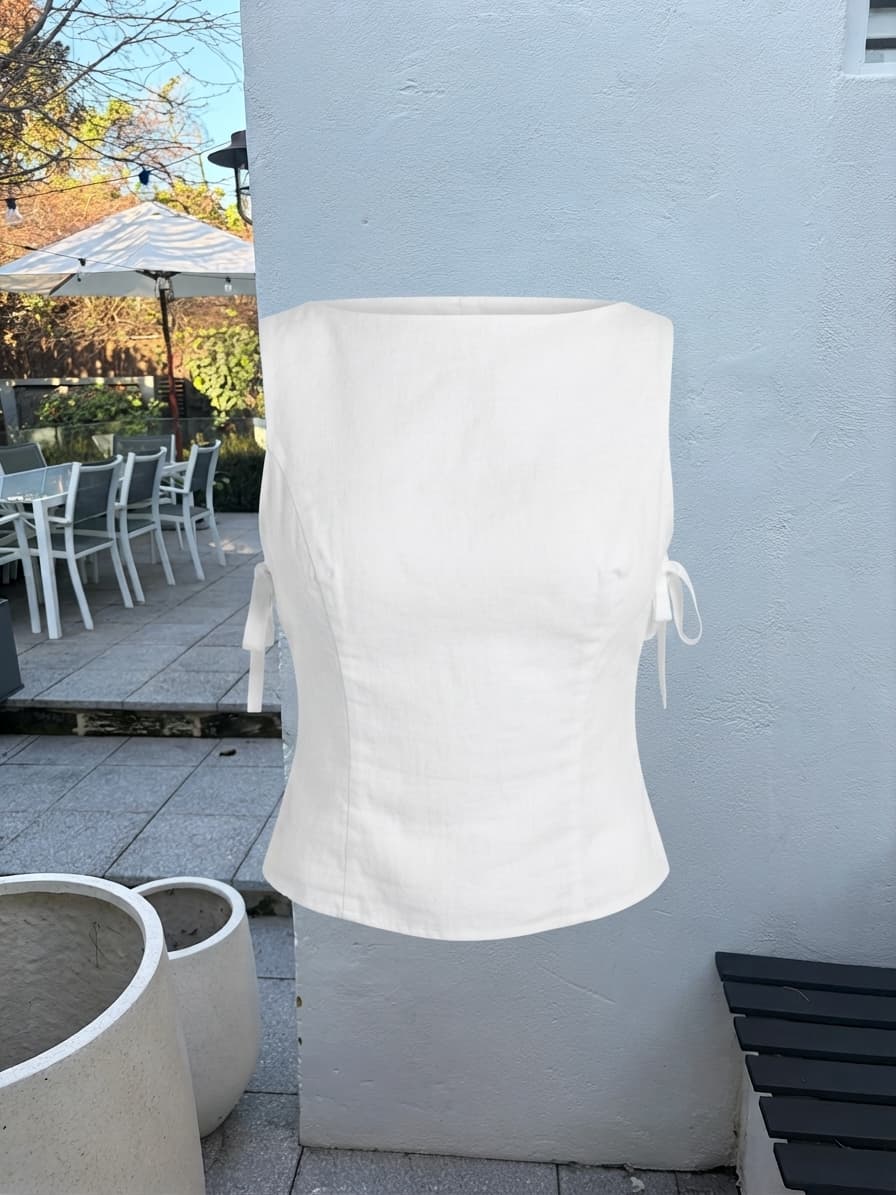 Reformation white linen blouse — photo 1 of 2