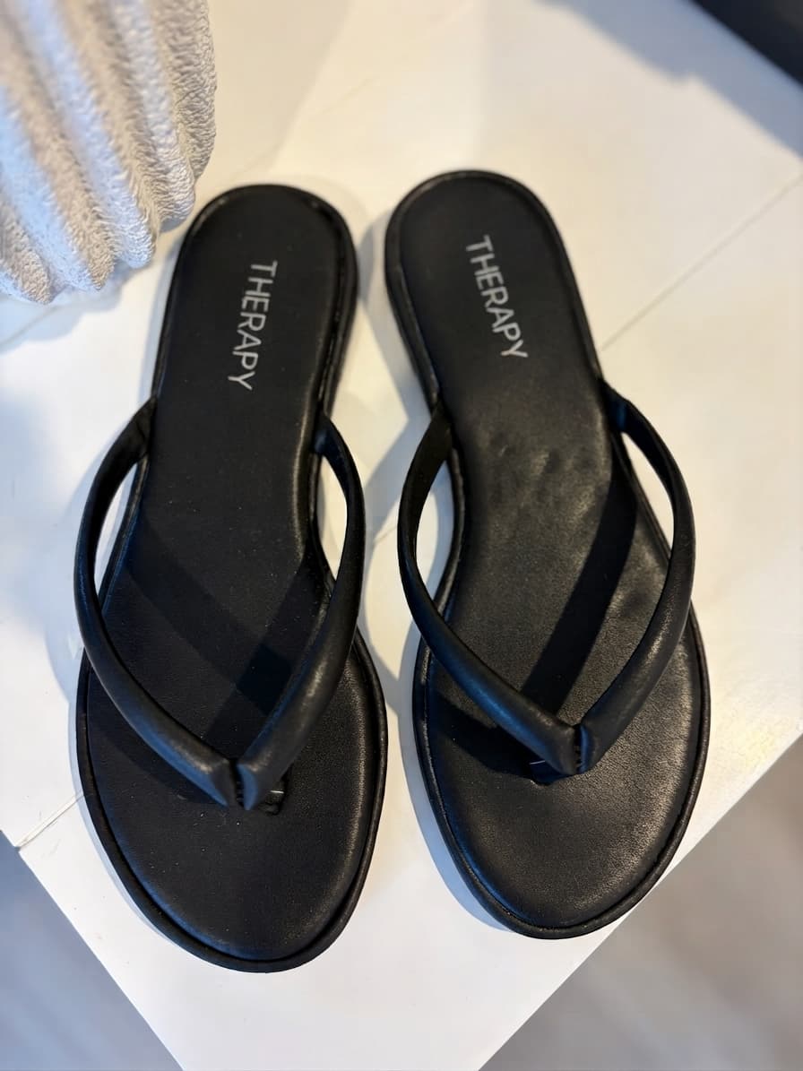 Therapy Black Padded Thong Sandals