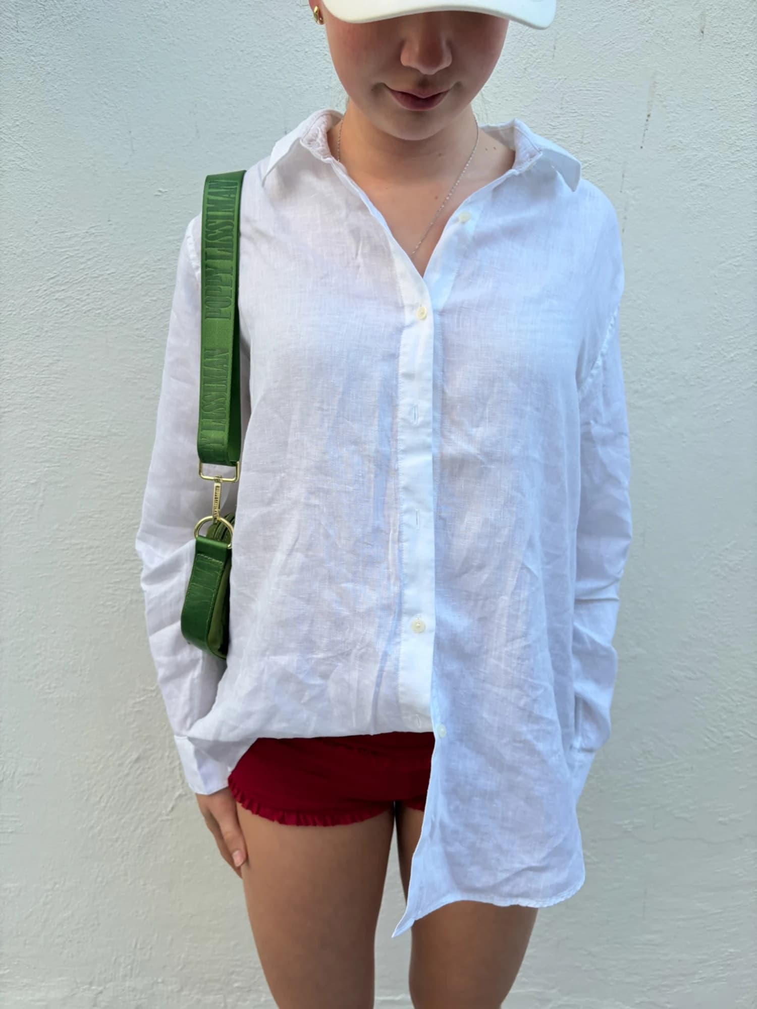 Uniqlo White Linen Button-Down Shirt — photo 3 of 4