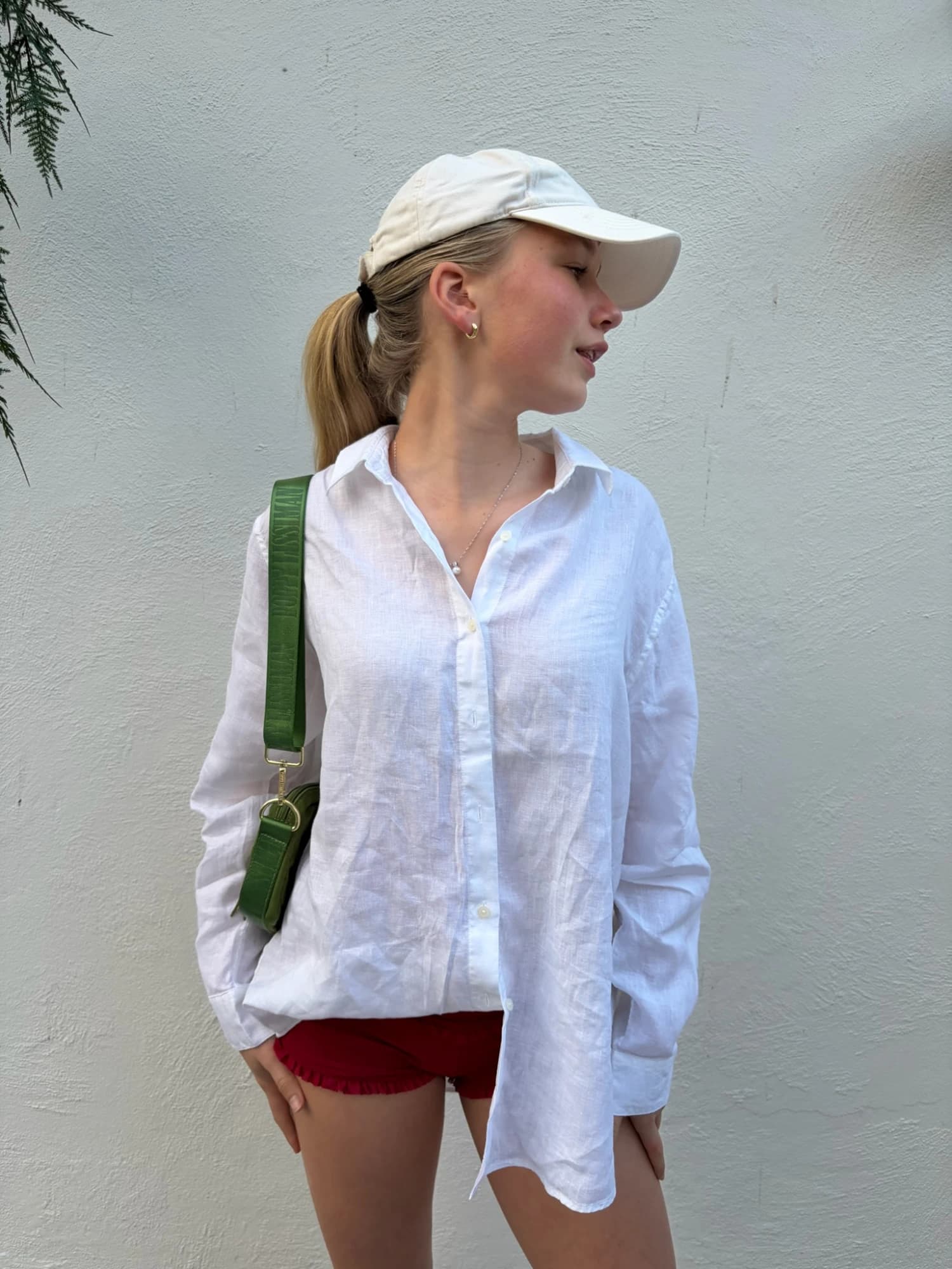 Uniqlo White Linen Button-Down Shirt — photo 1 of 4