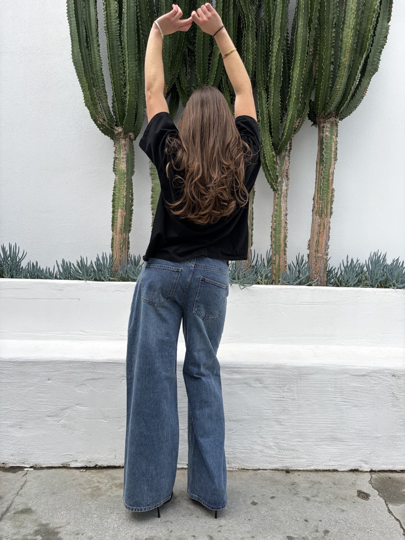 Wide Leg Blue Denim Jeans — photo 7 of 8