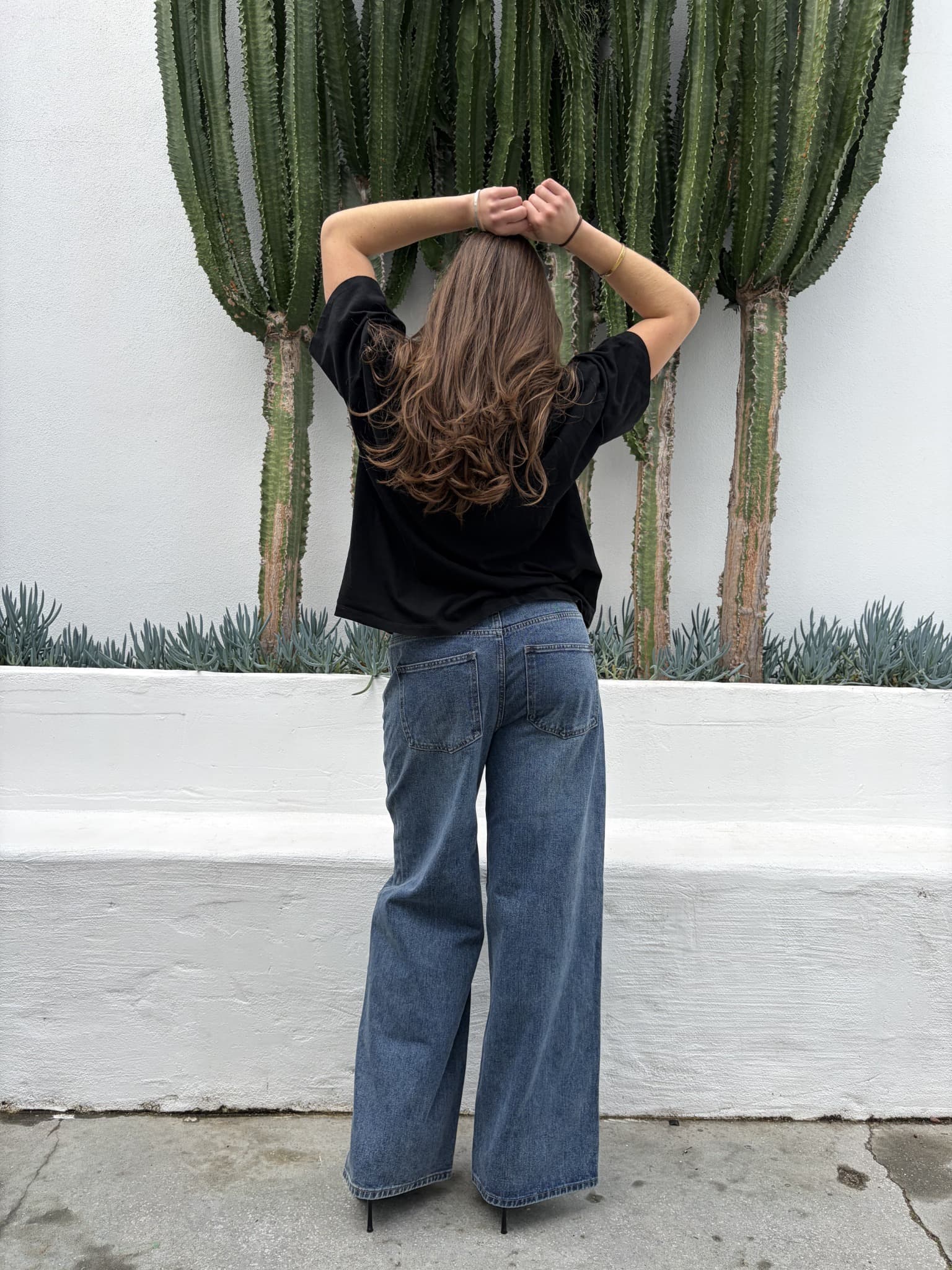 Wide Leg Blue Denim Jeans — photo 8 of 8