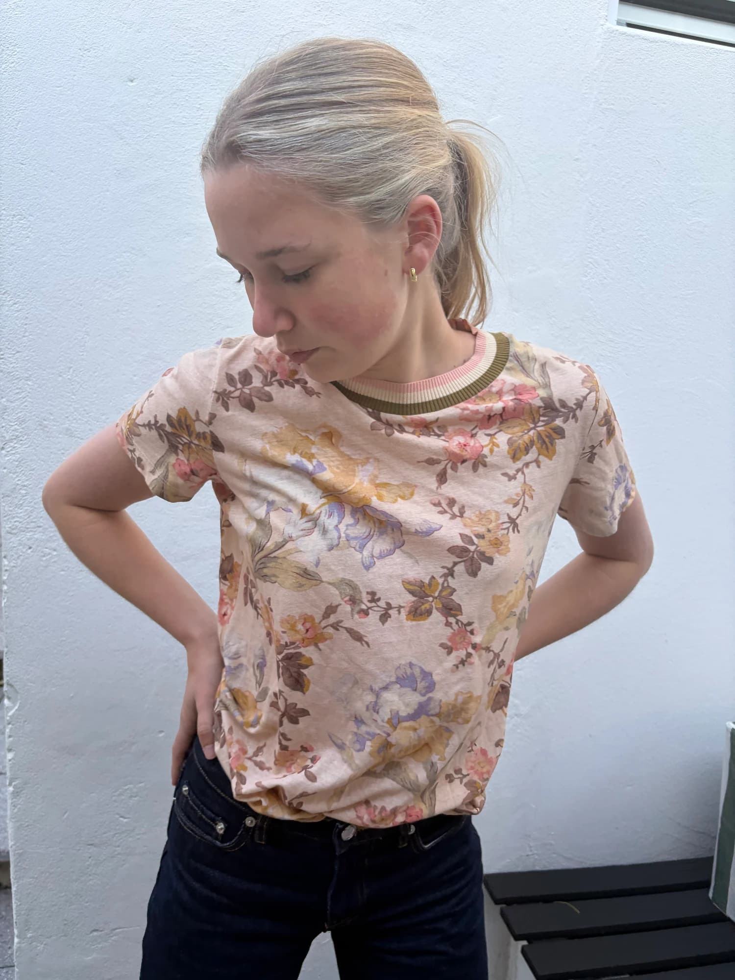 Zimmermann Vintage-Style Floral Shirt With Contrast Trim — photo 1 of 3