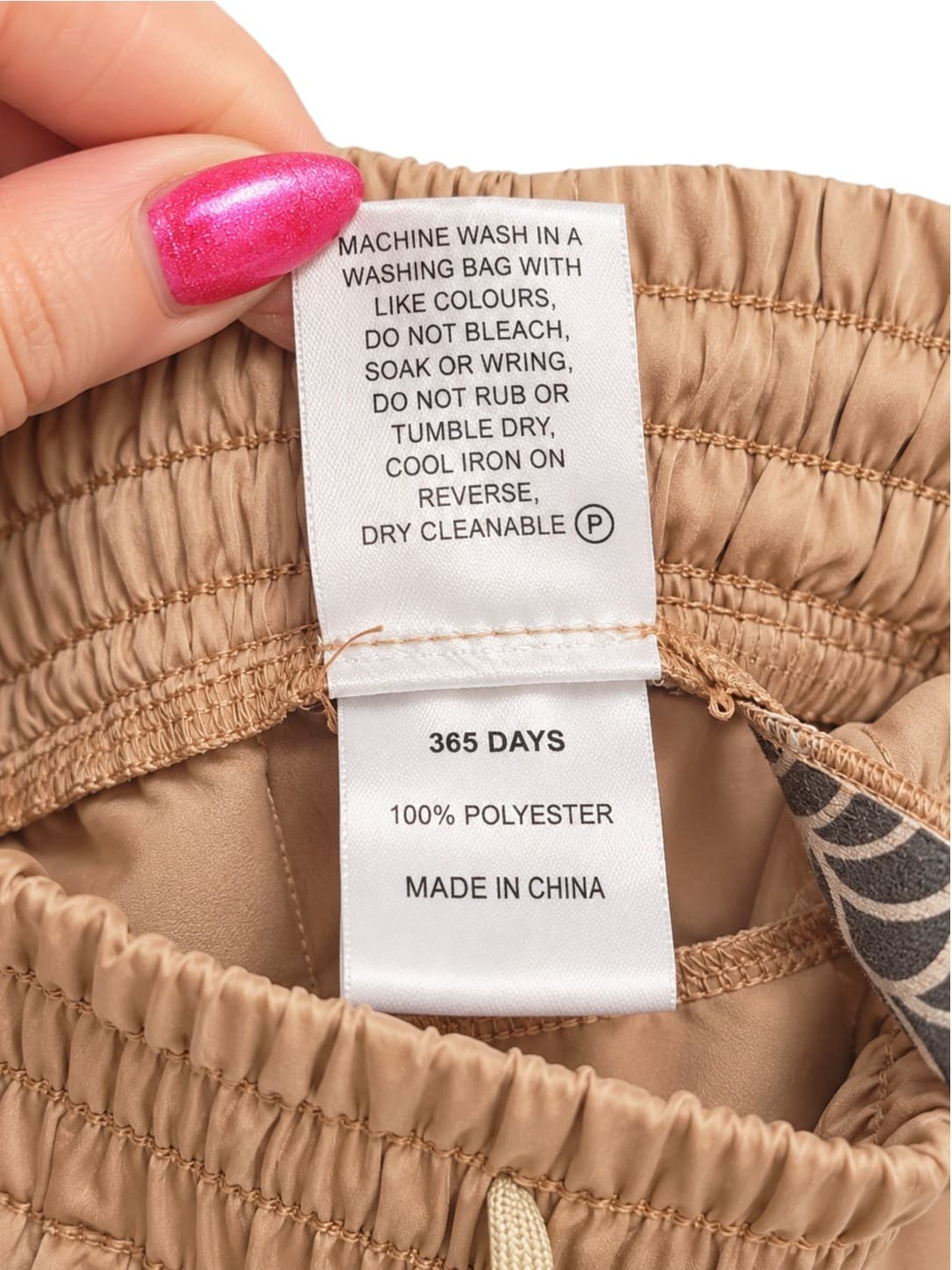365 DAYS Beige Satin Cargo Pants Ruched Drawstring Hem Size S — photo 6 of 6