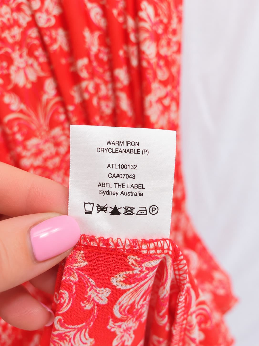 ABEL THE LABEL Dark Orange Floral Paisley Flutter Sleeve Midi Dress Size L — photo 6 of 7