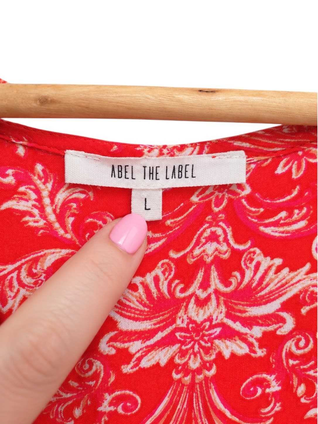 ABEL THE LABEL Dark Orange Floral Paisley Flutter Sleeve Midi Dress Size L — photo 4 of 7