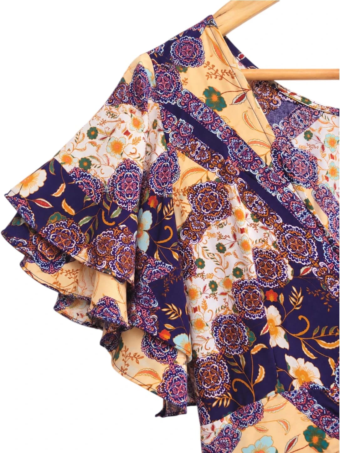 ABEL THE LABEL Paisley Floral Print Ruched Maxi Dress Size S — photo 1 of 7